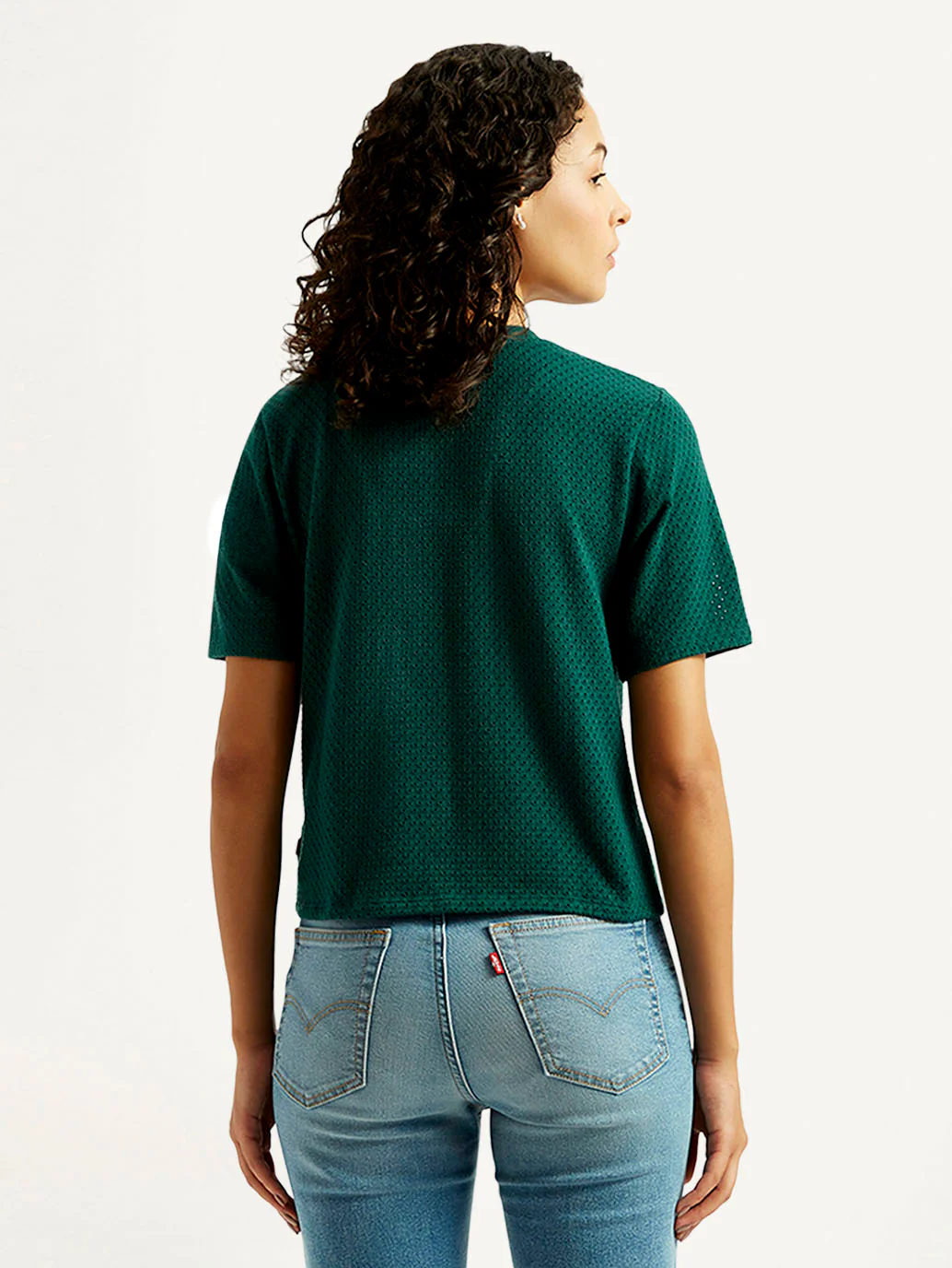 Women's Textured Crew Neck T-shirt - Image 2