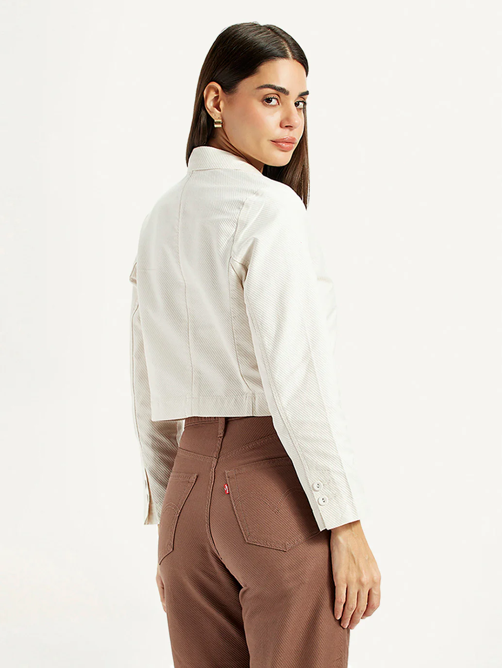 Women's Self Design Off-White Stylised Jacket - Image 2