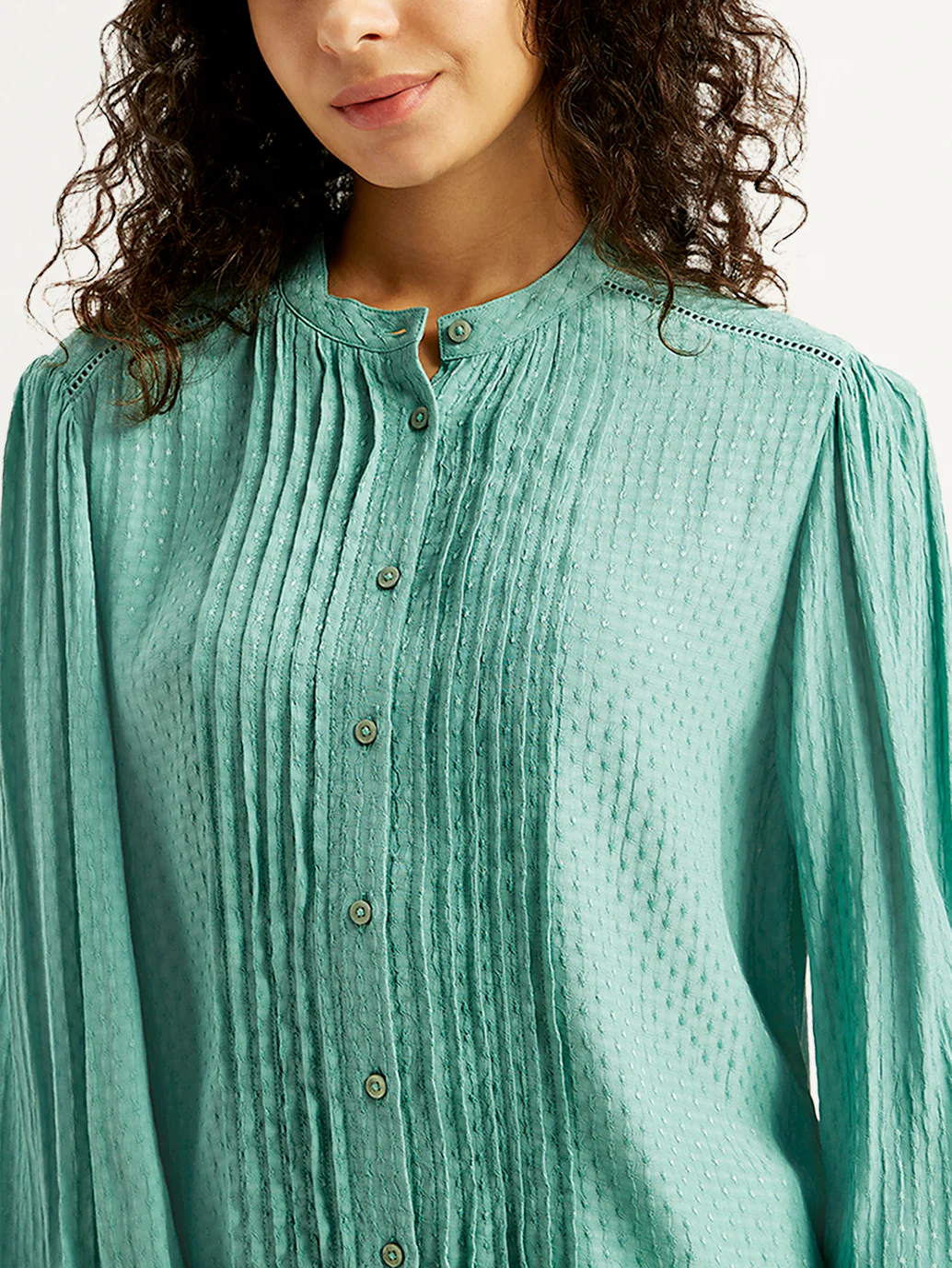 Women's Self Design Band Neck Top - Image 5