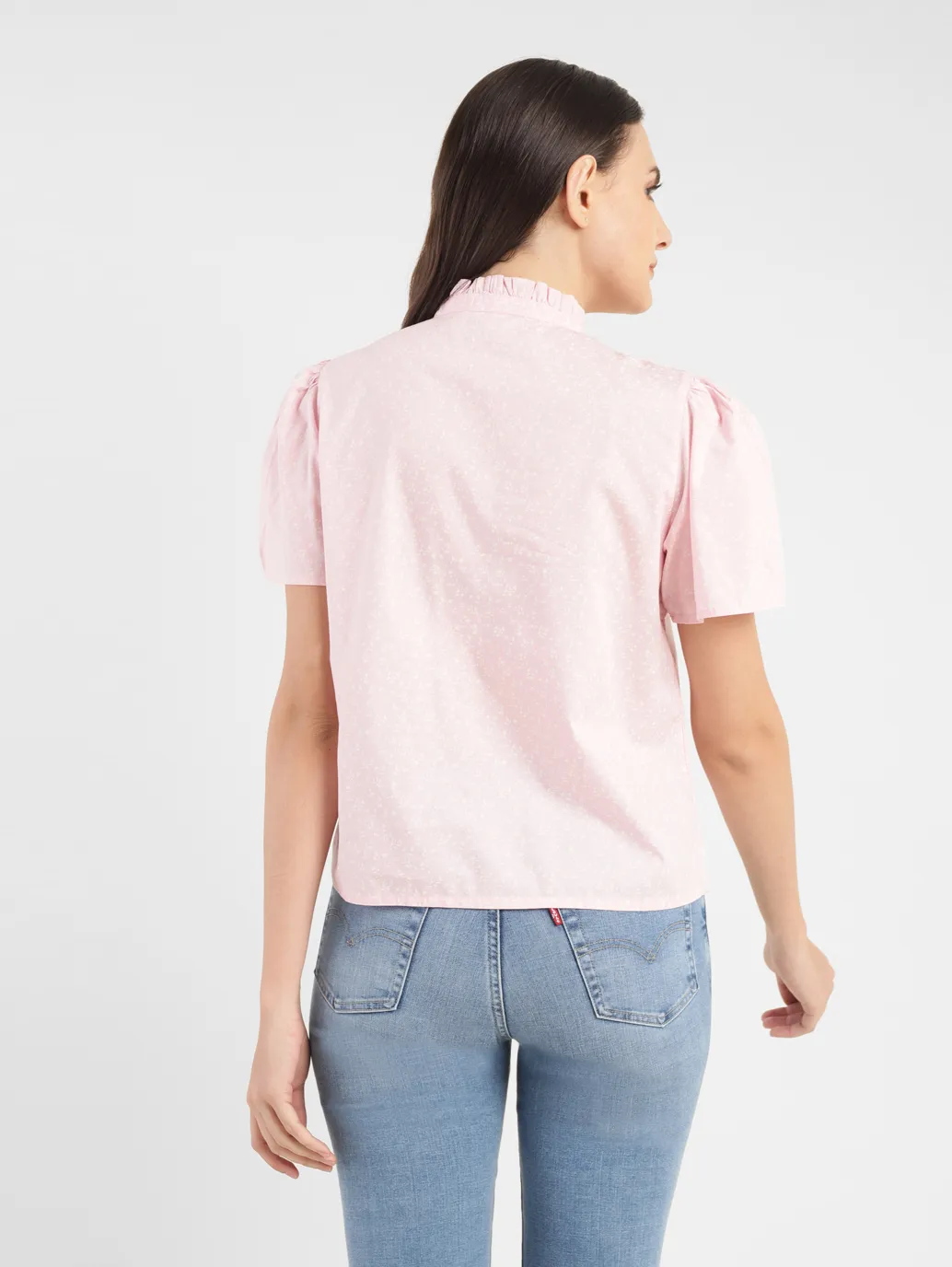 Women's Self Pink Band Neck Top - Image 3