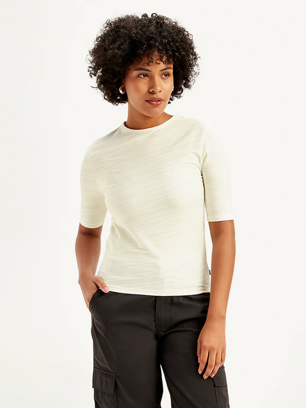 Women's Textured Crew Neck Top - Image 3