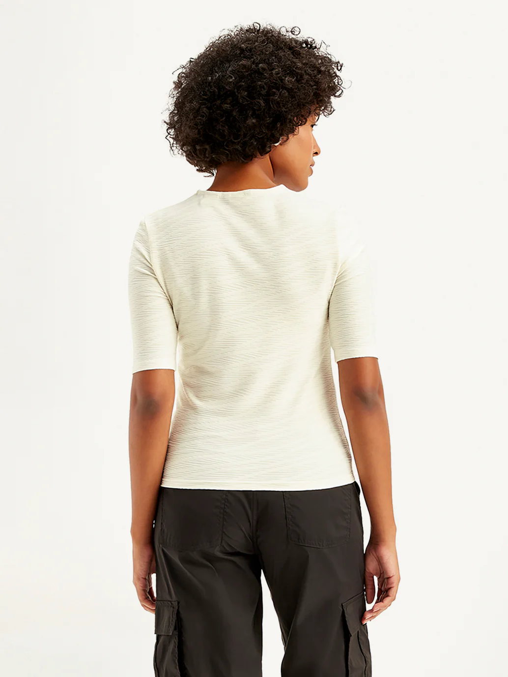 Women's Textured Crew Neck Top - Image 4