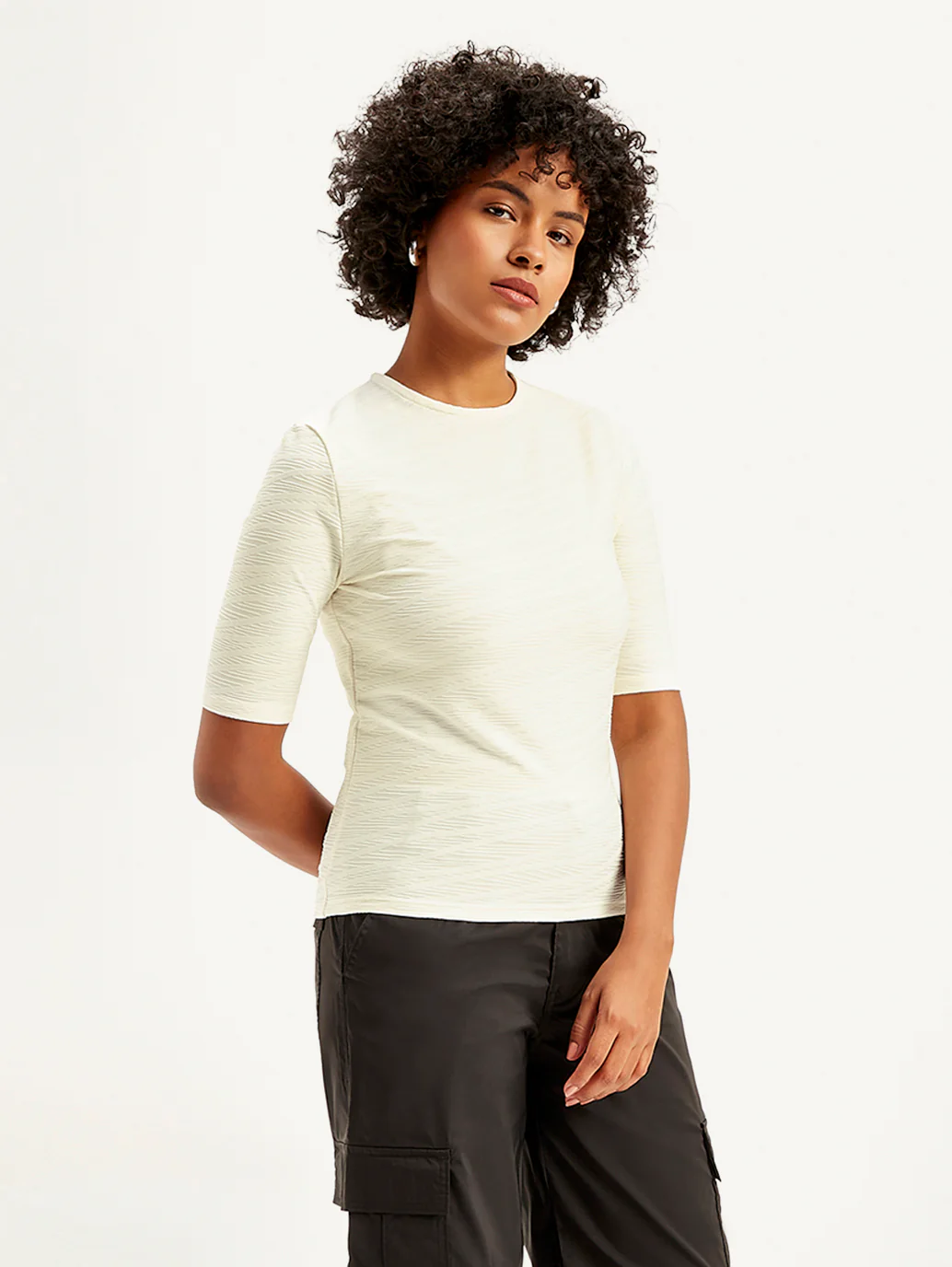 Women's Textured Crew Neck Top - Image 6