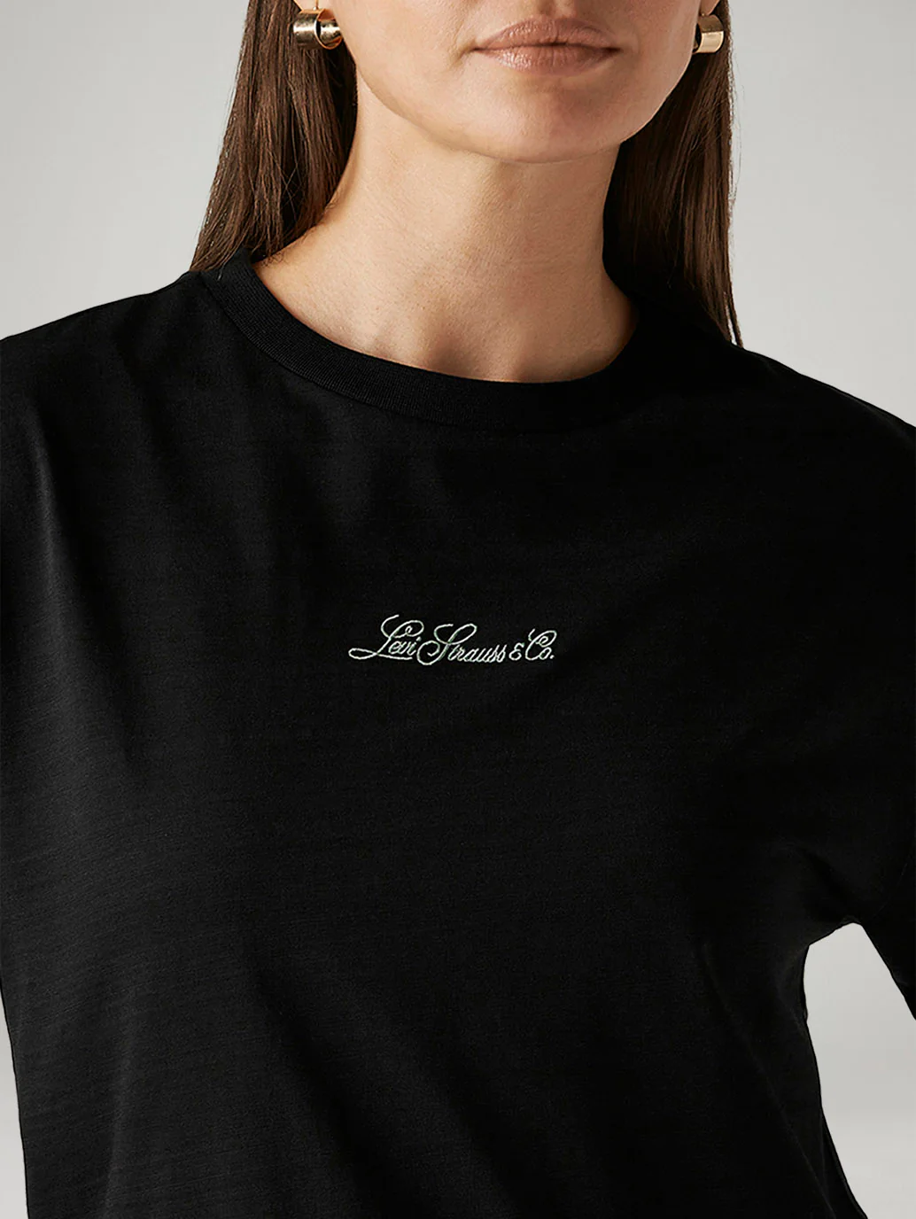 Women's Solid Black Relaxed Fit T-shirt - Image 4