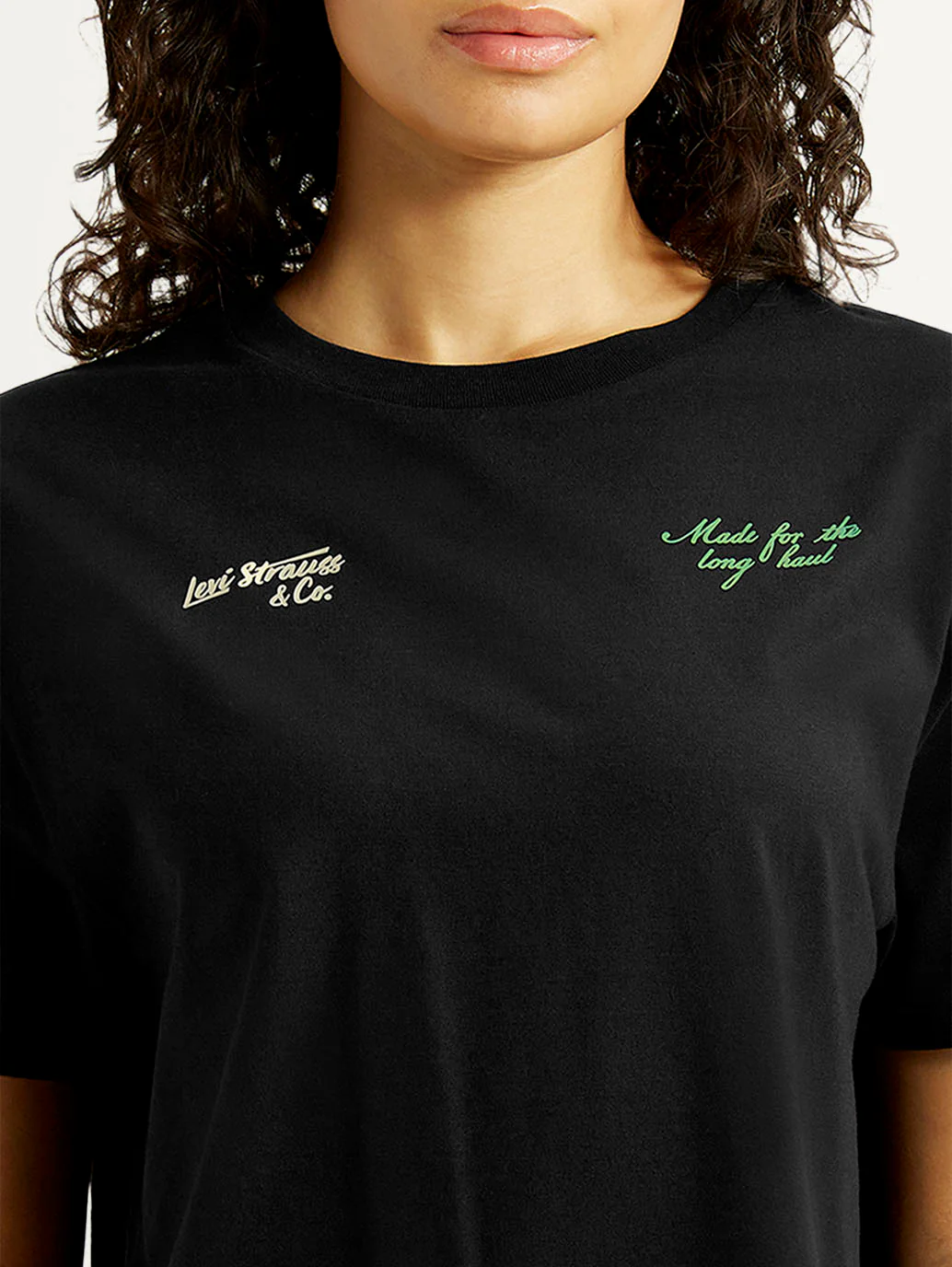 Women's Solid Black Relaxed Fit T-shirt - Image 4