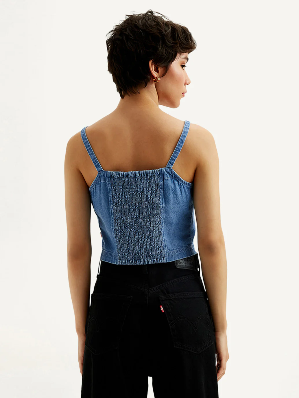 Women's Solid Blue Denim Cami Top - Image 2