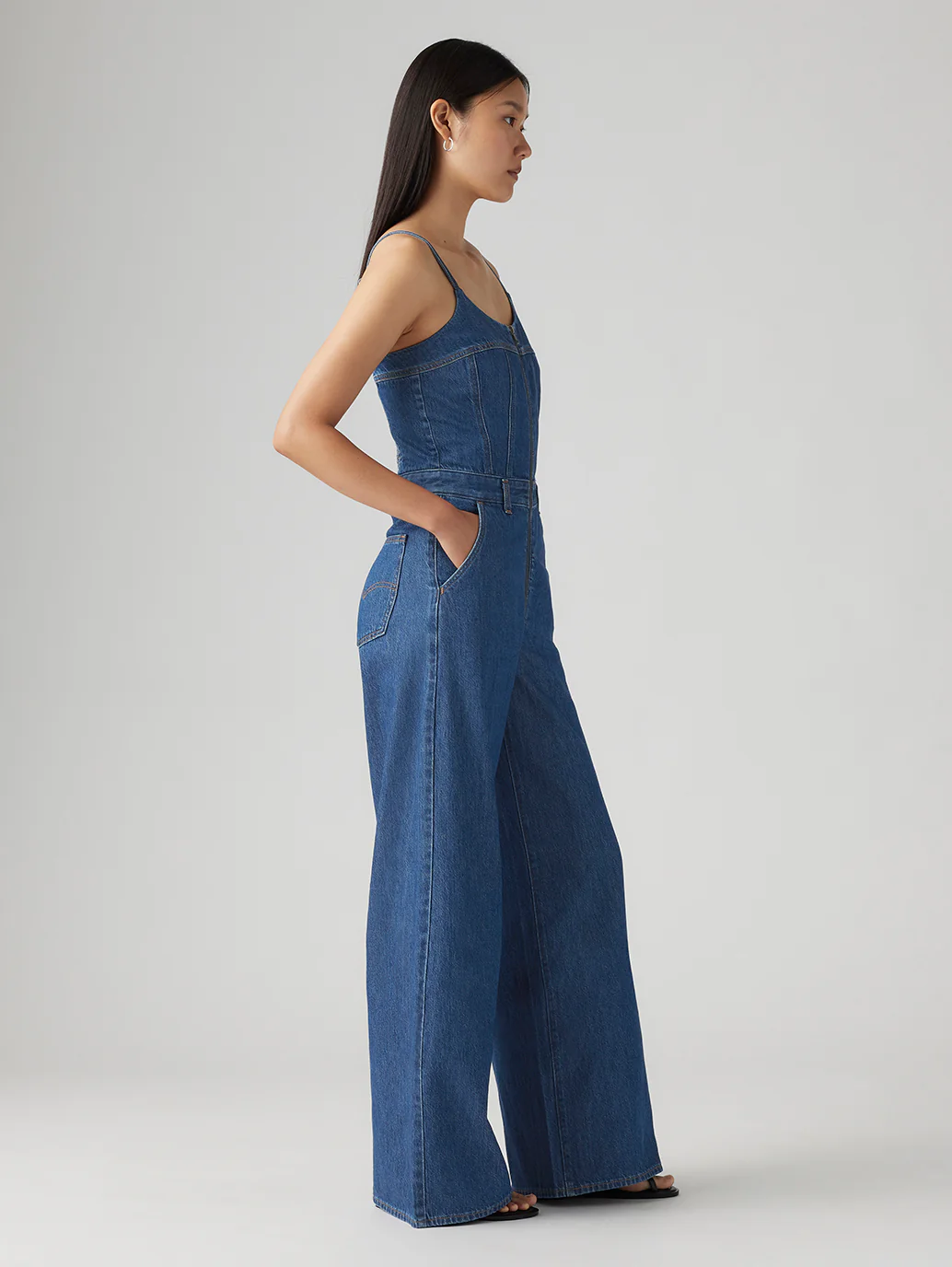 Women's Solid Blue Jumpsuit - Image 4