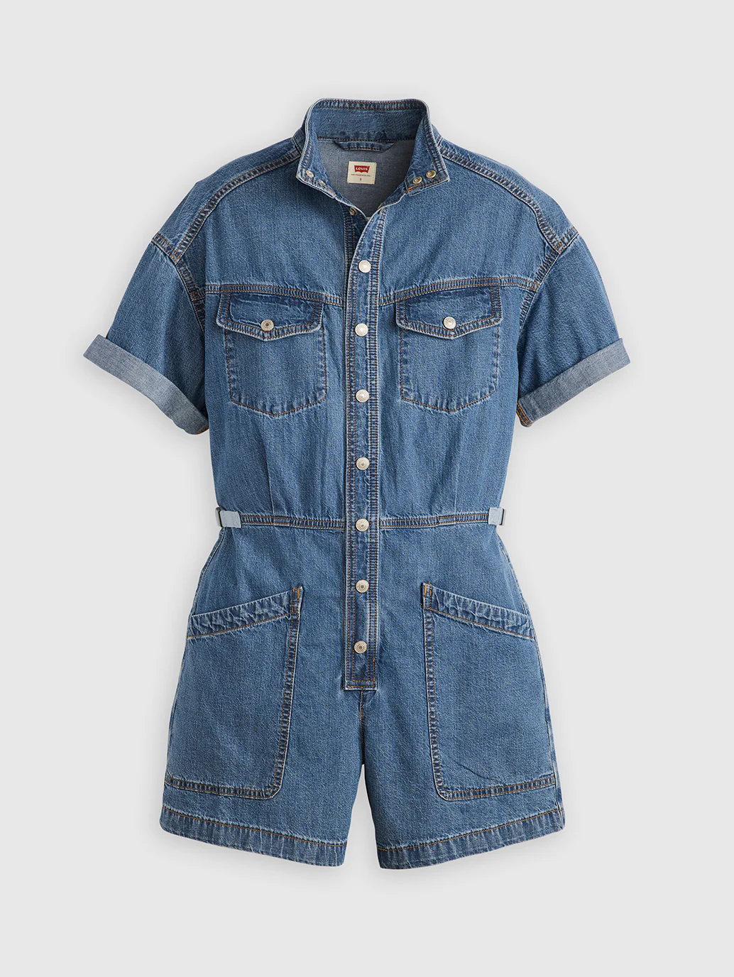 Women's Solid Blue Relaxed Fit Playsuit - Image 6