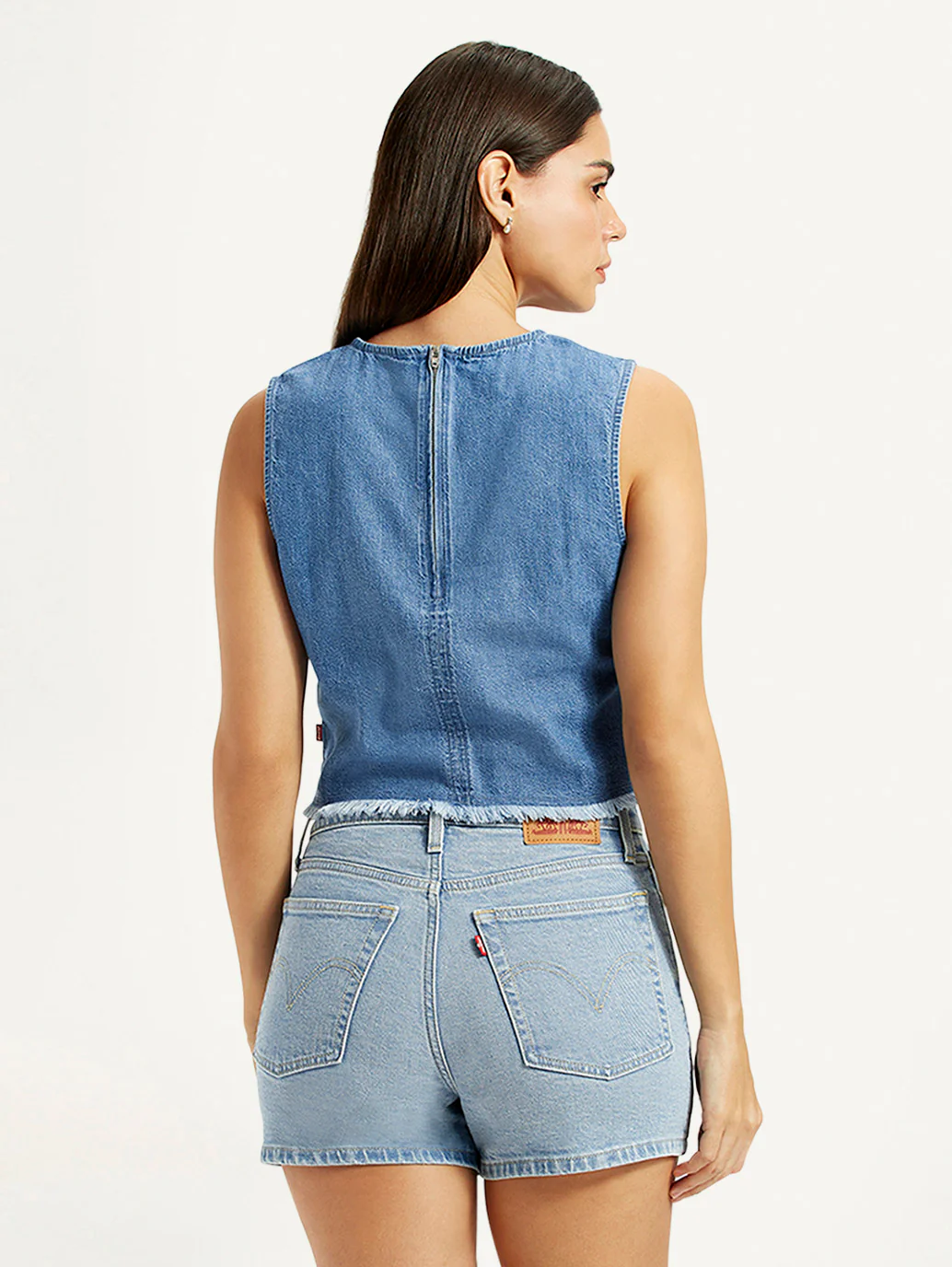 Women's Solid Blue Round Neck Top - Image 3