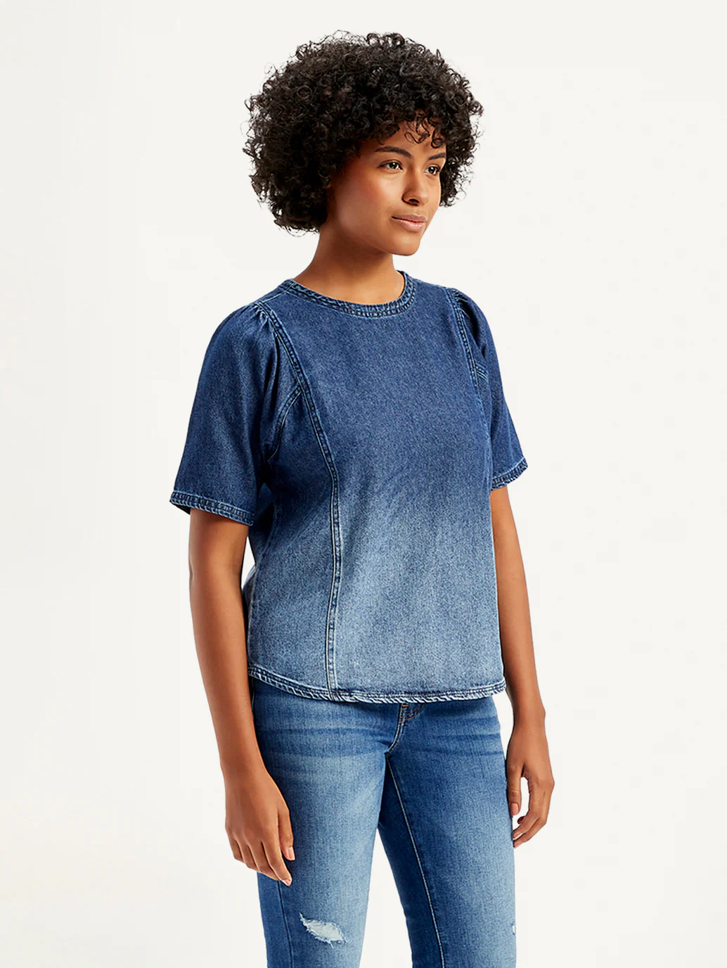 Women's Printed Blue Top - Image 5