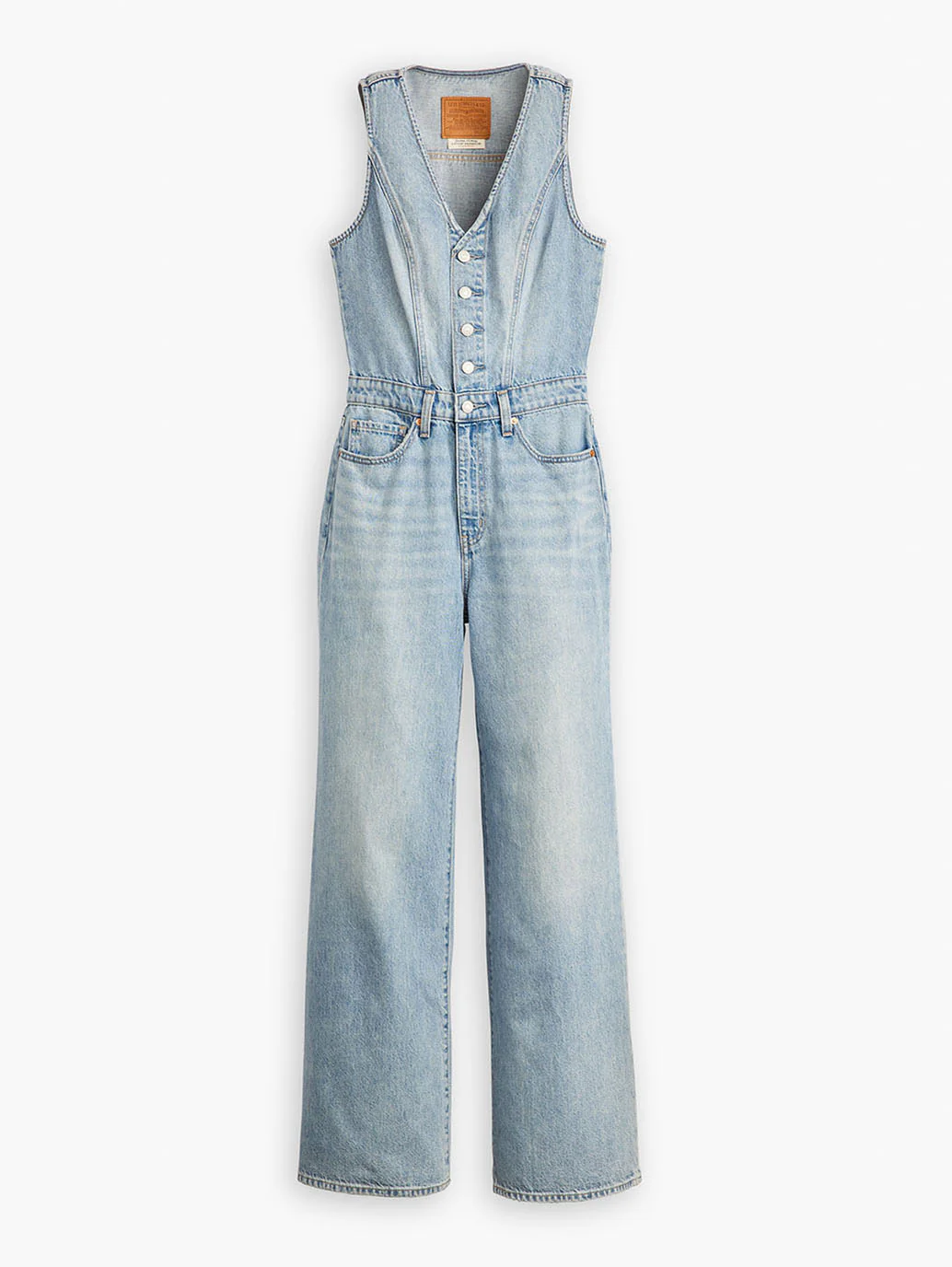 Women's Solid Blue V Neck Jumpsuit - Image 3