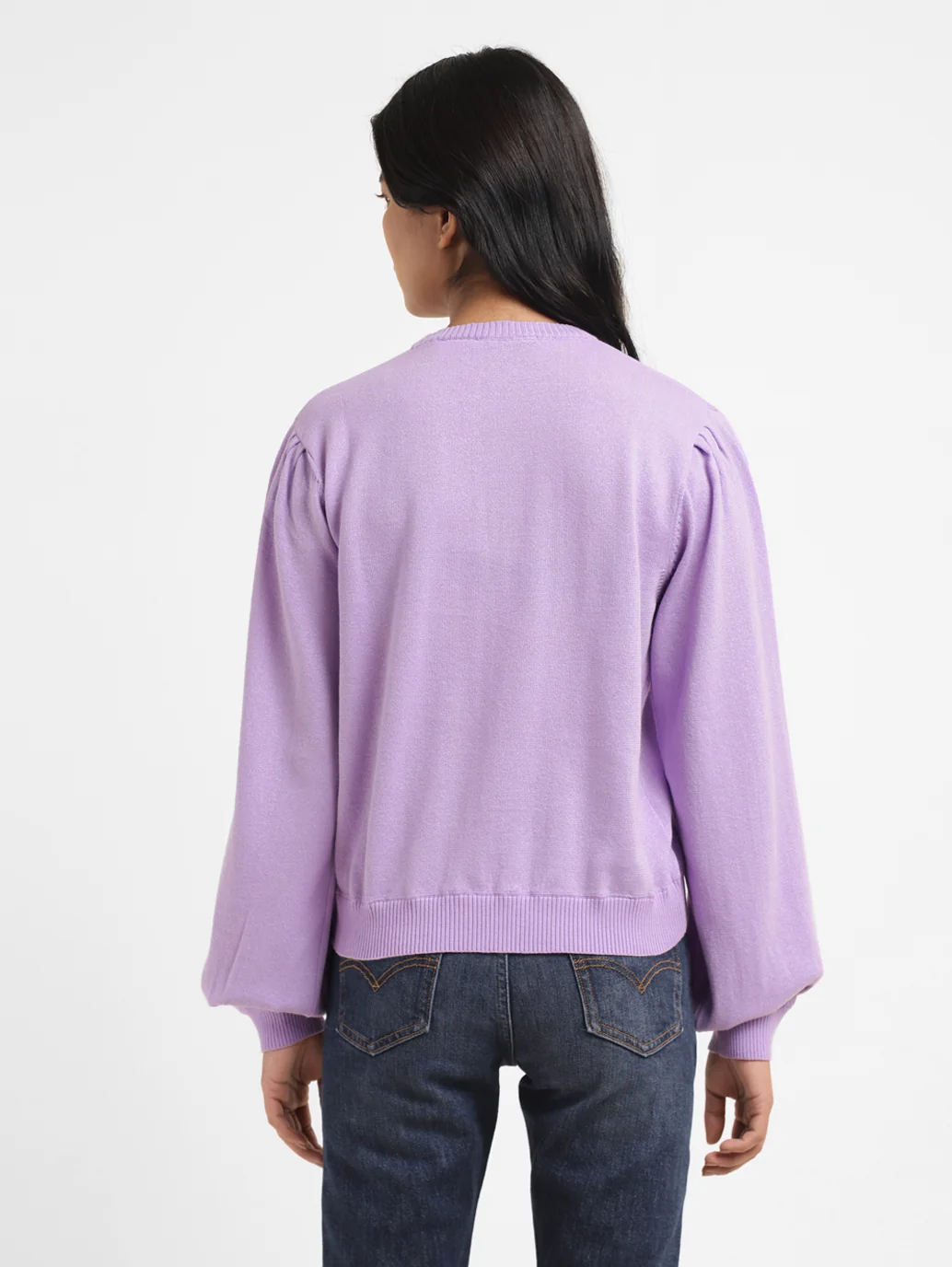 Women's Solid Crew Neck Sweater - Image 3