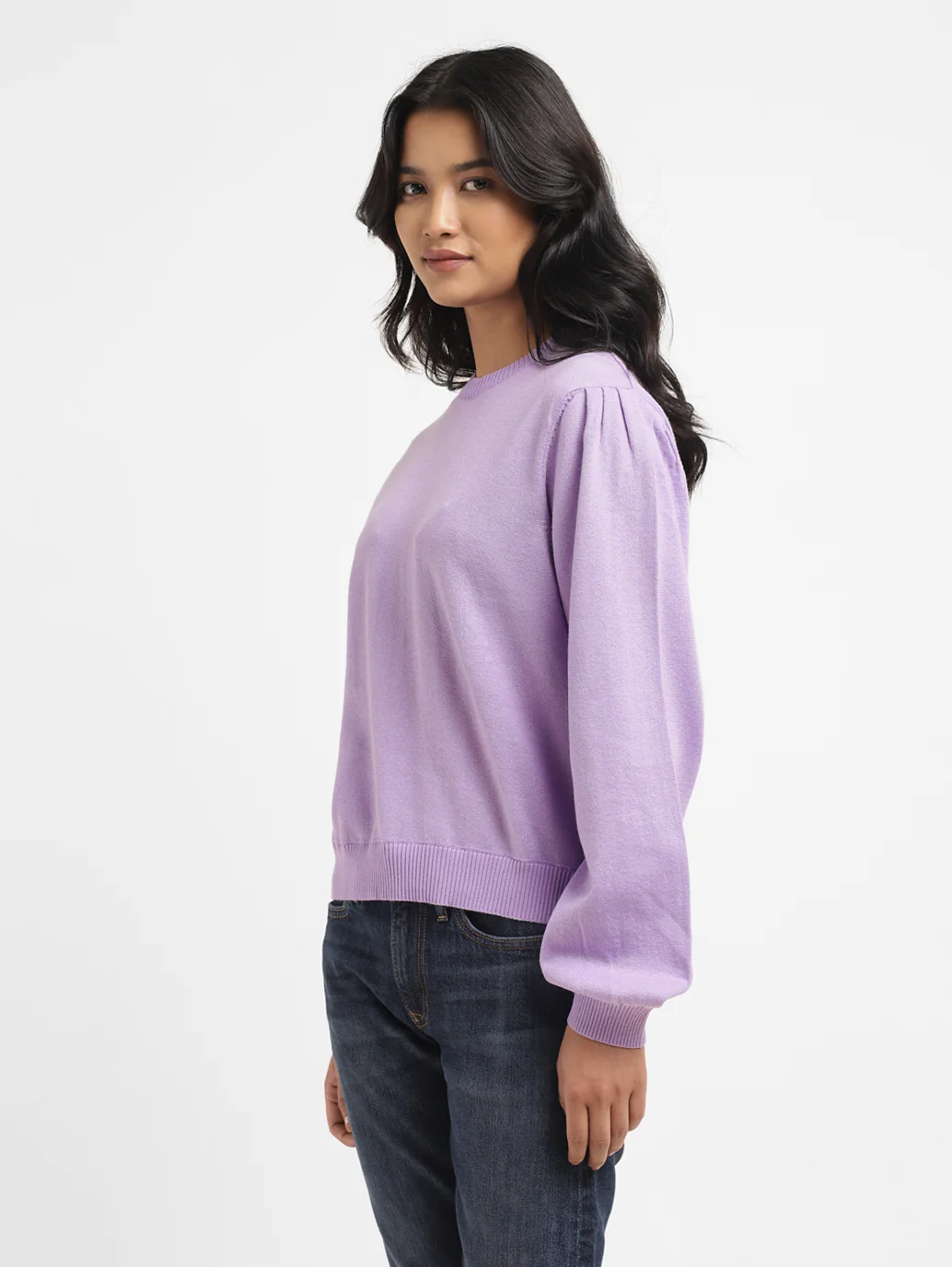 Women's Solid Crew Neck Sweater - Image 4