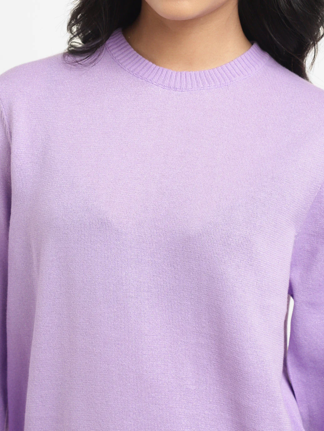 Women's Solid Crew Neck Sweater - Image 5