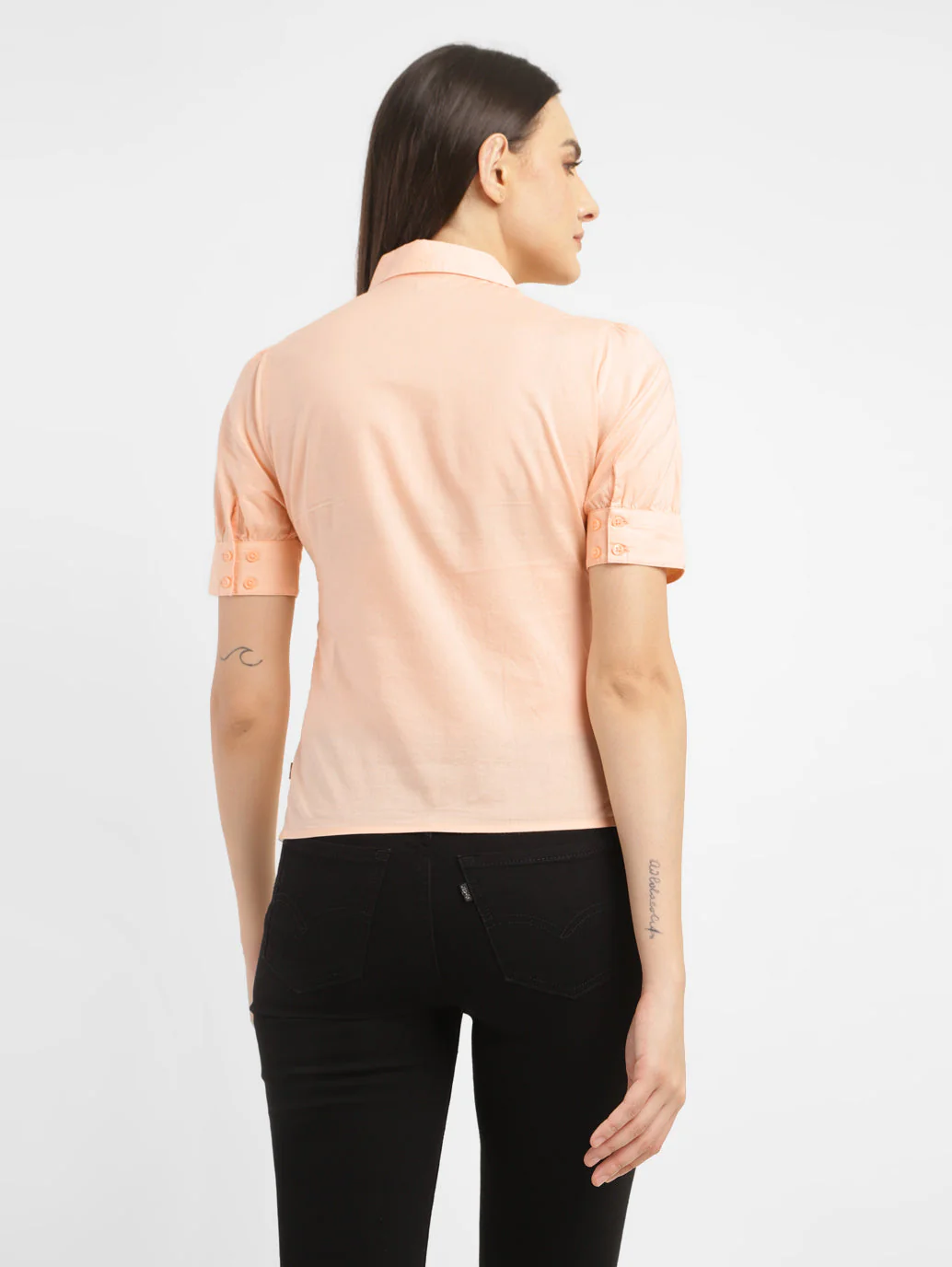 Women's Textured Spread Collar Shirt - Image 3
