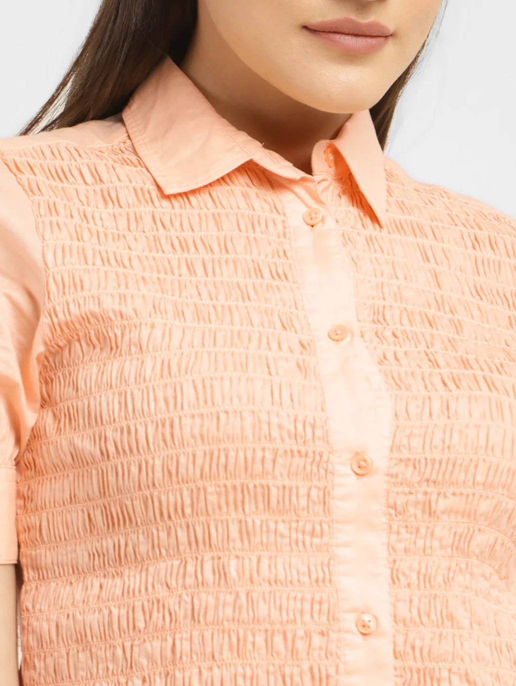 Women's Textured Spread Collar Shirt - Image 5