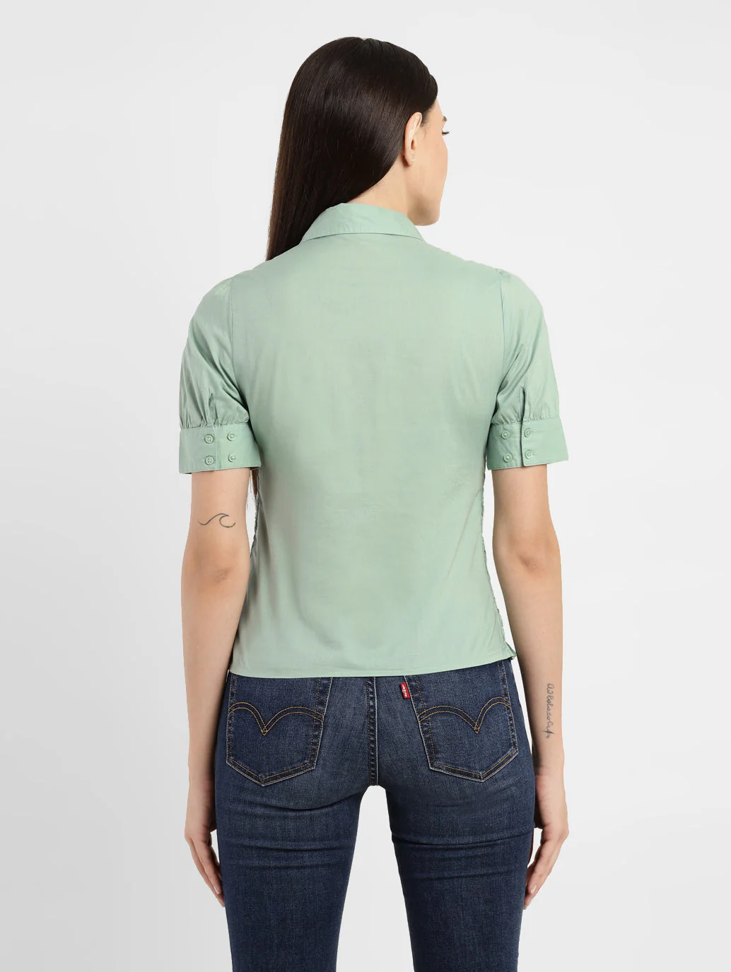 Women's Textured Spread Collar Shirt - Image 3
