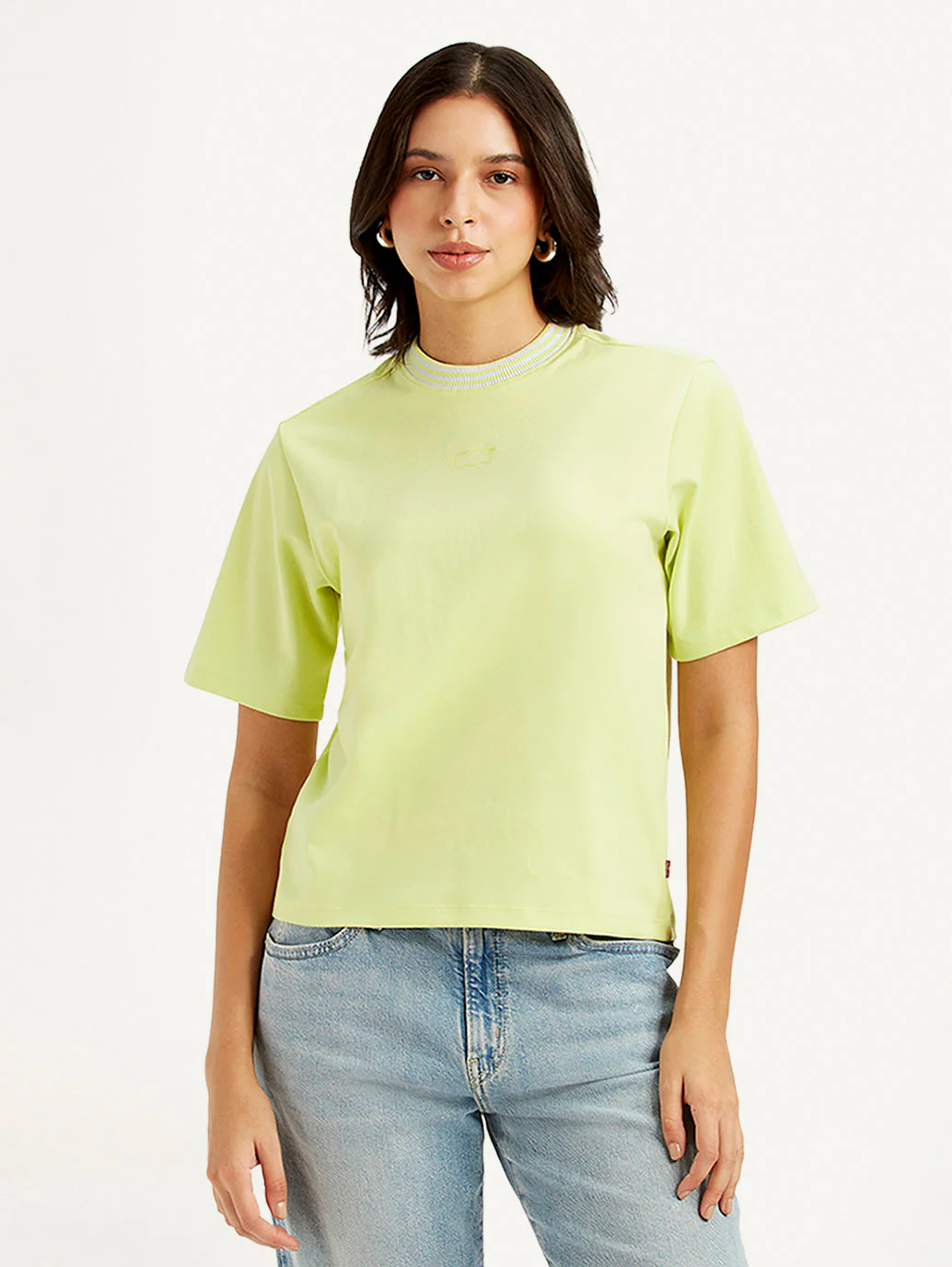 Women's Solid Collar Neck T-shirt - Image 2