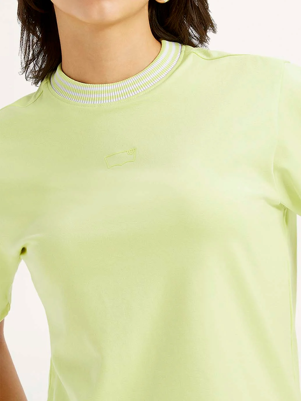 Women's Solid Collar Neck T-shirt - Image 4