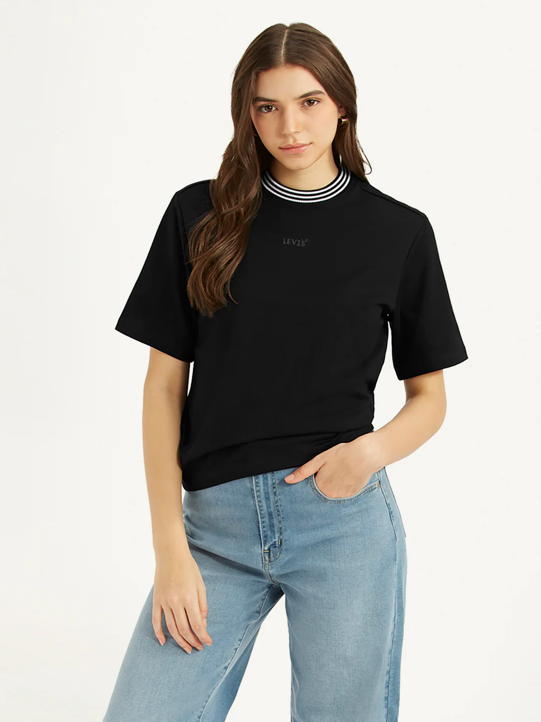 Women's Solid Crew Neck T-Shirt