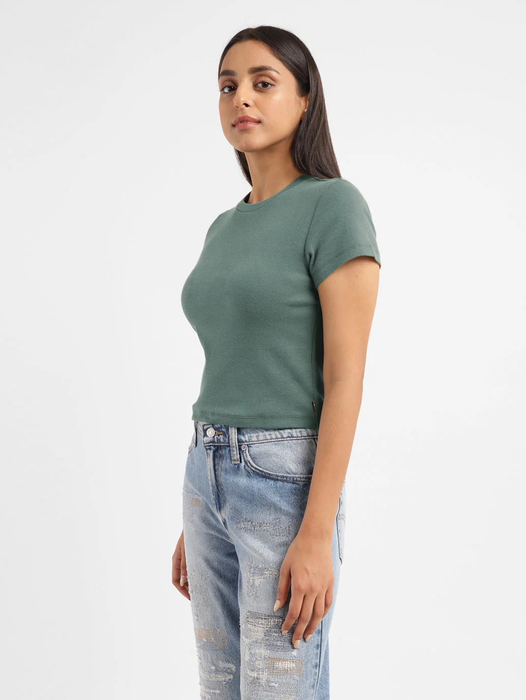 Women's Solid Crew Neck T-shirt - Image 5