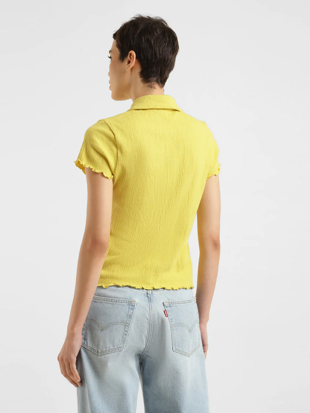 Women's Solid Spread Collar Top - Image 3