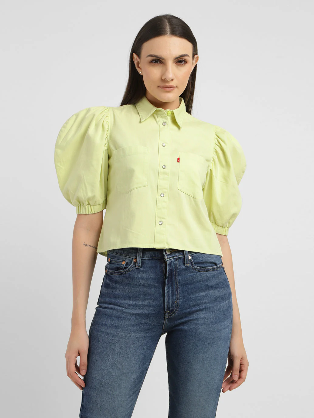 Women's Solid Spread Collar Shirt - Image 2