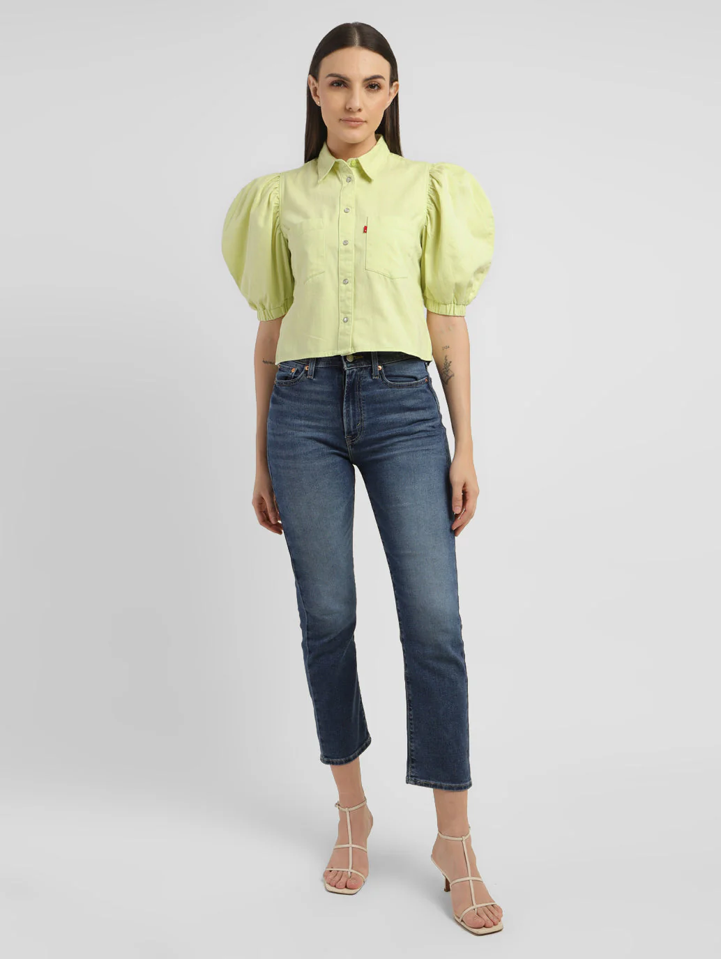 Women's Solid Spread Collar Shirt - Image 6