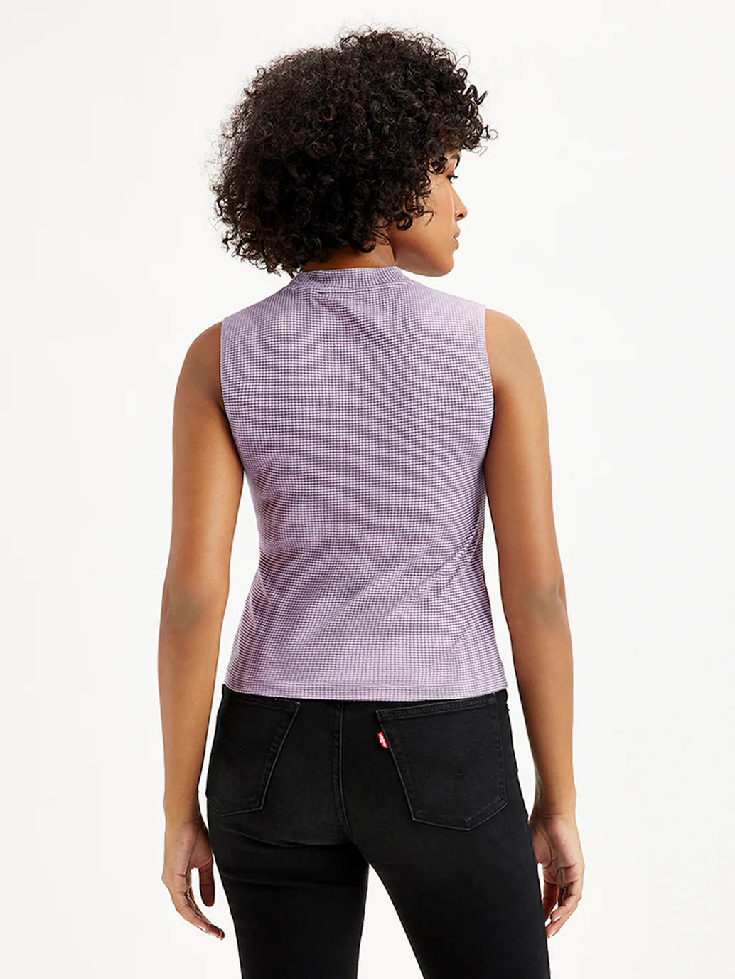 Women's Textured Mock Neck Tank Top - Image 4