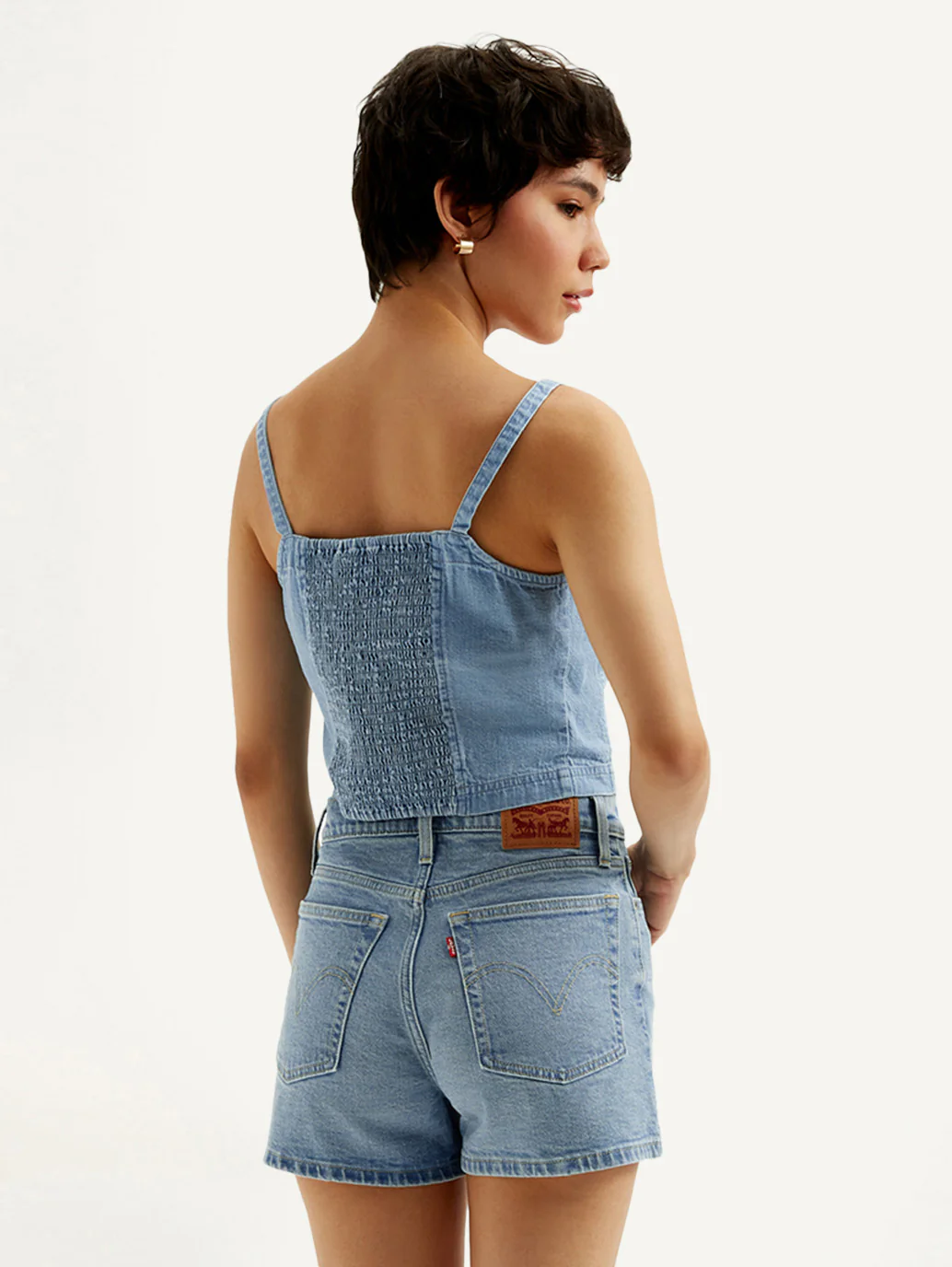 Women's Solid Light Blue Denim Cami Top - Image 2