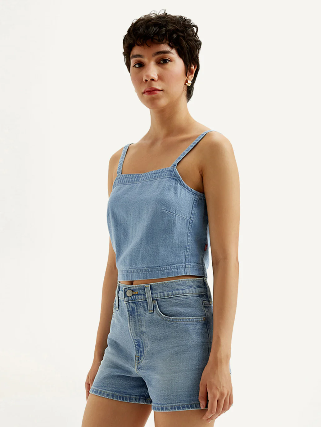 Women's Solid Light Blue Denim Cami Top - Image 5
