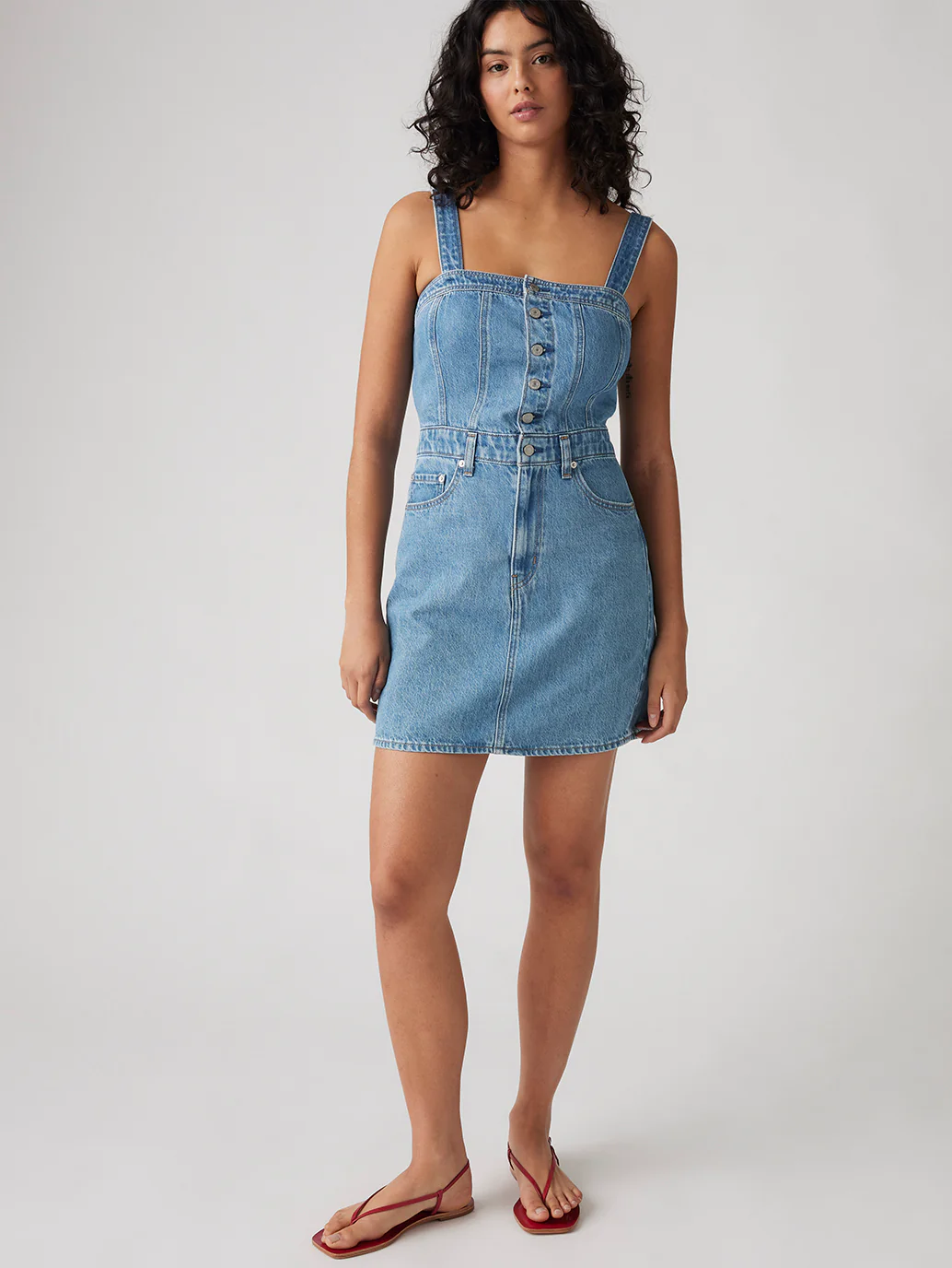Women's Solid Light Blue Dress - Image 2