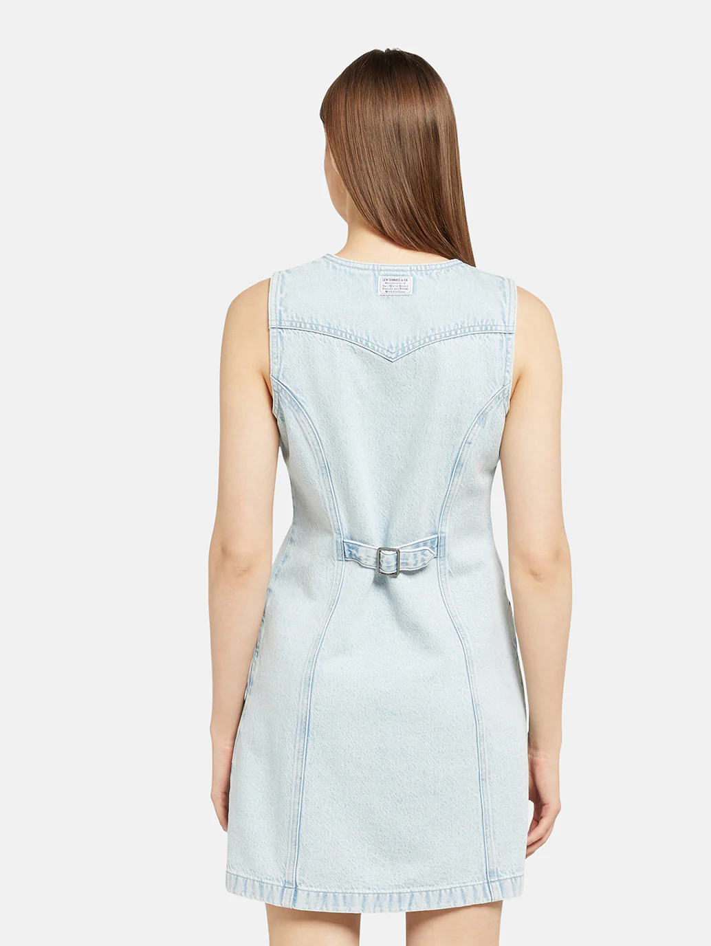 Women's Solid Light Blue Mini Dress - Image 2