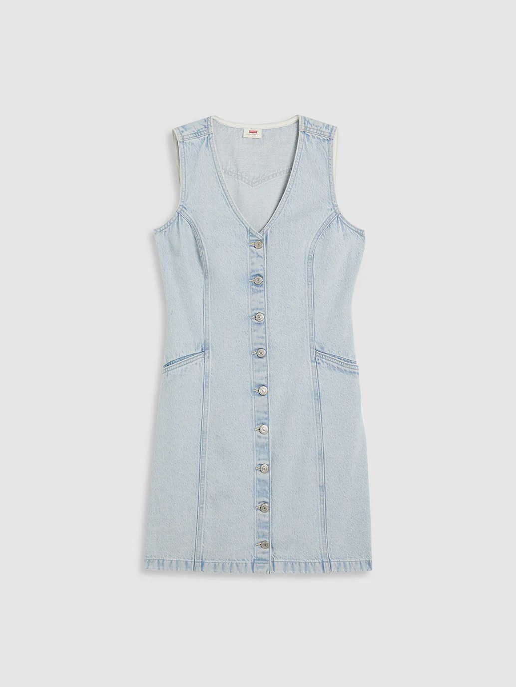 Women's Solid Light Blue Mini Dress - Image 4