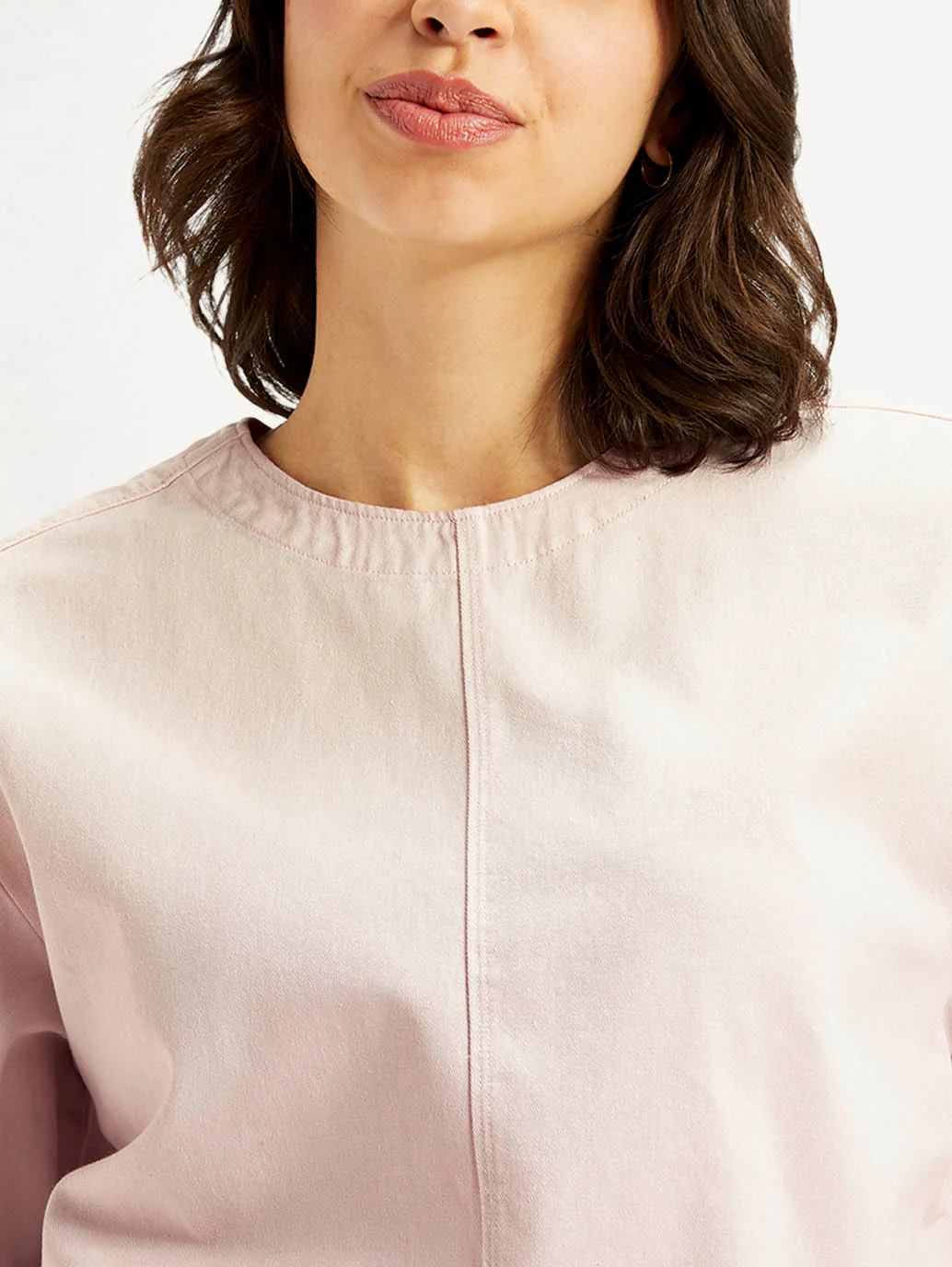 Women's Solid Light Pink Round Neck Top - Image 4
