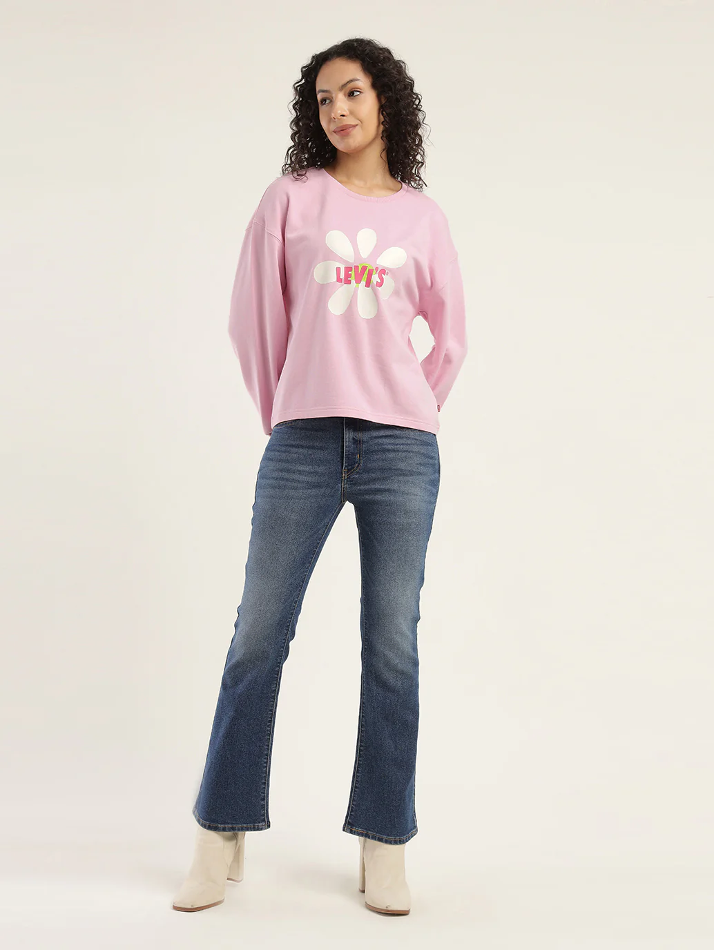 Women's Graphic Pink Crew Neck Sweatshirt - Image 6