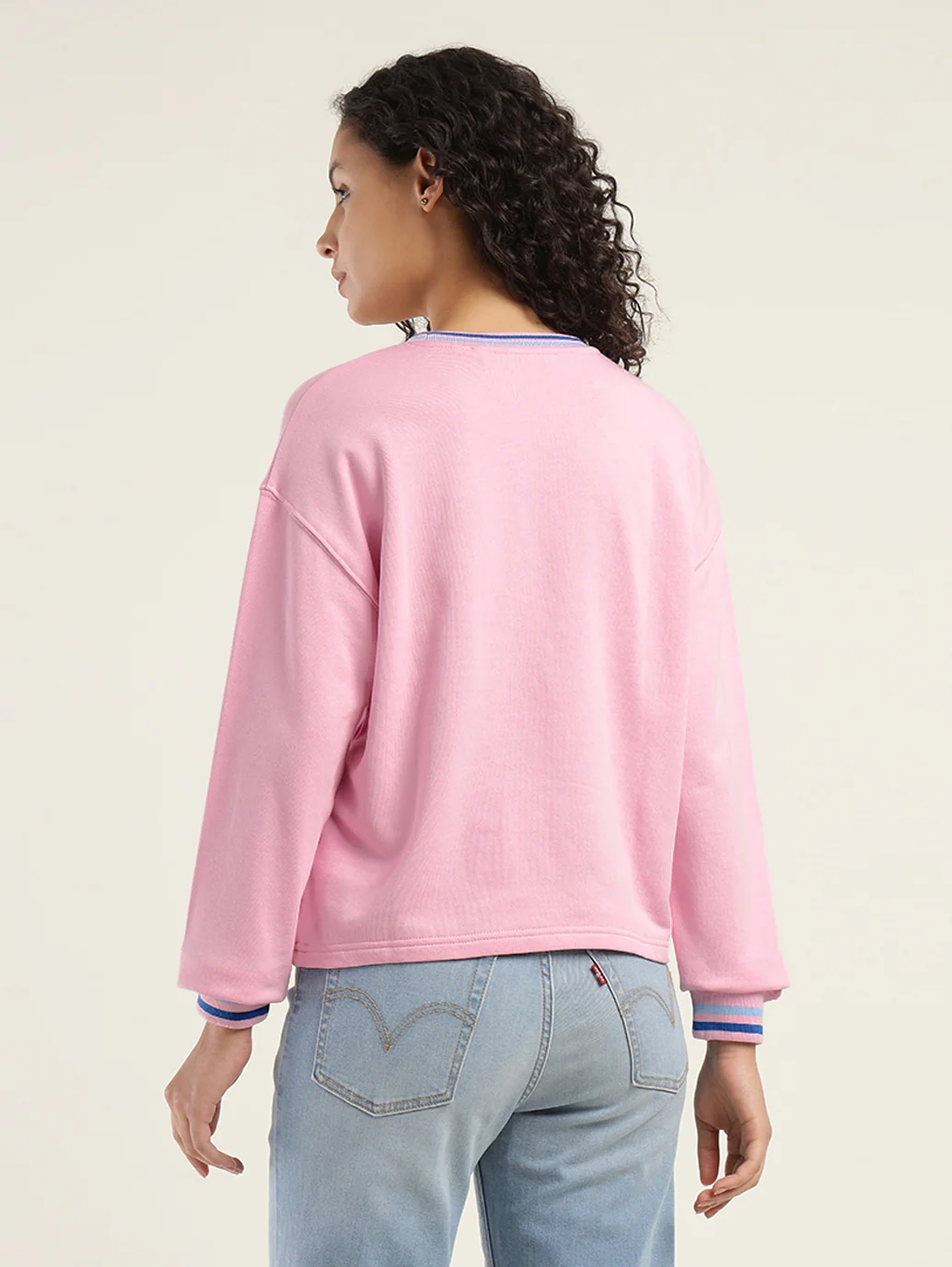 Women's Graphic Pink Crew Neck Sweatshirt - Image 3