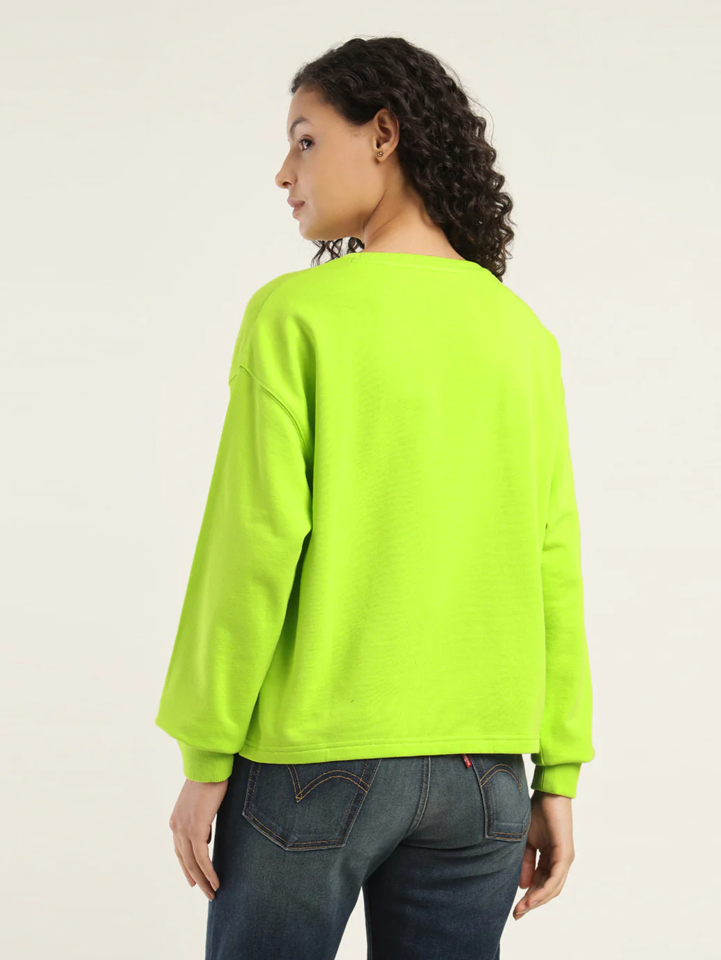 Women's Brand Logo Green Crew Neck Sweatshirt - Image 3