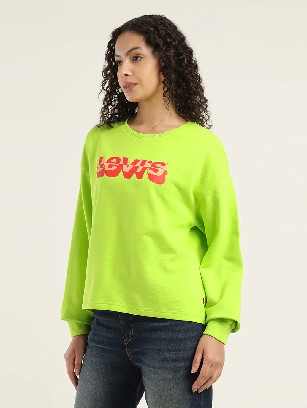 Women's Brand Logo Green Crew Neck Sweatshirt - Image 5