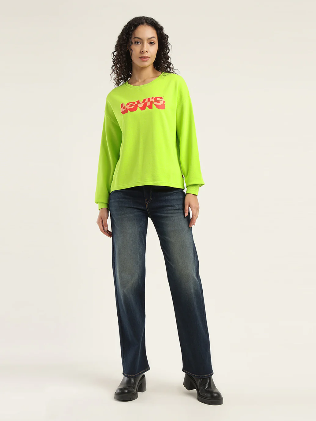 Women's Brand Logo Green Crew Neck Sweatshirt - Image 6