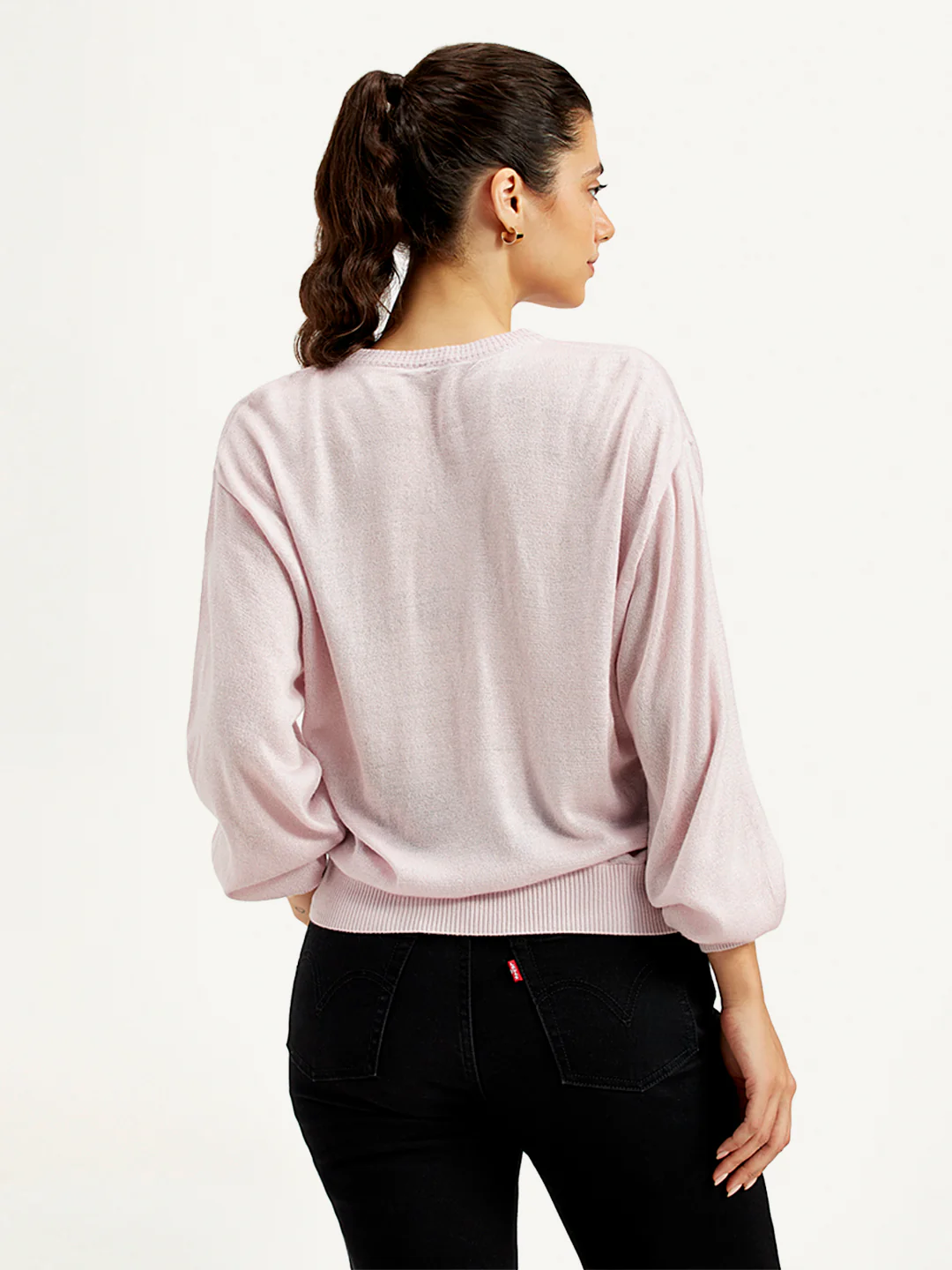 Women's Solid Crew Neck Sweater - Image 3