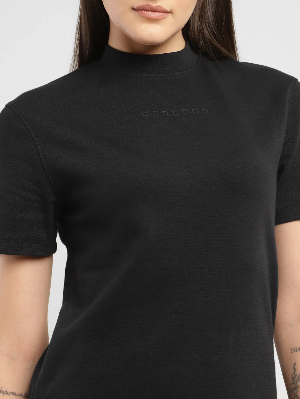 Women's Solid Mock Neck T-shirt - Image 5