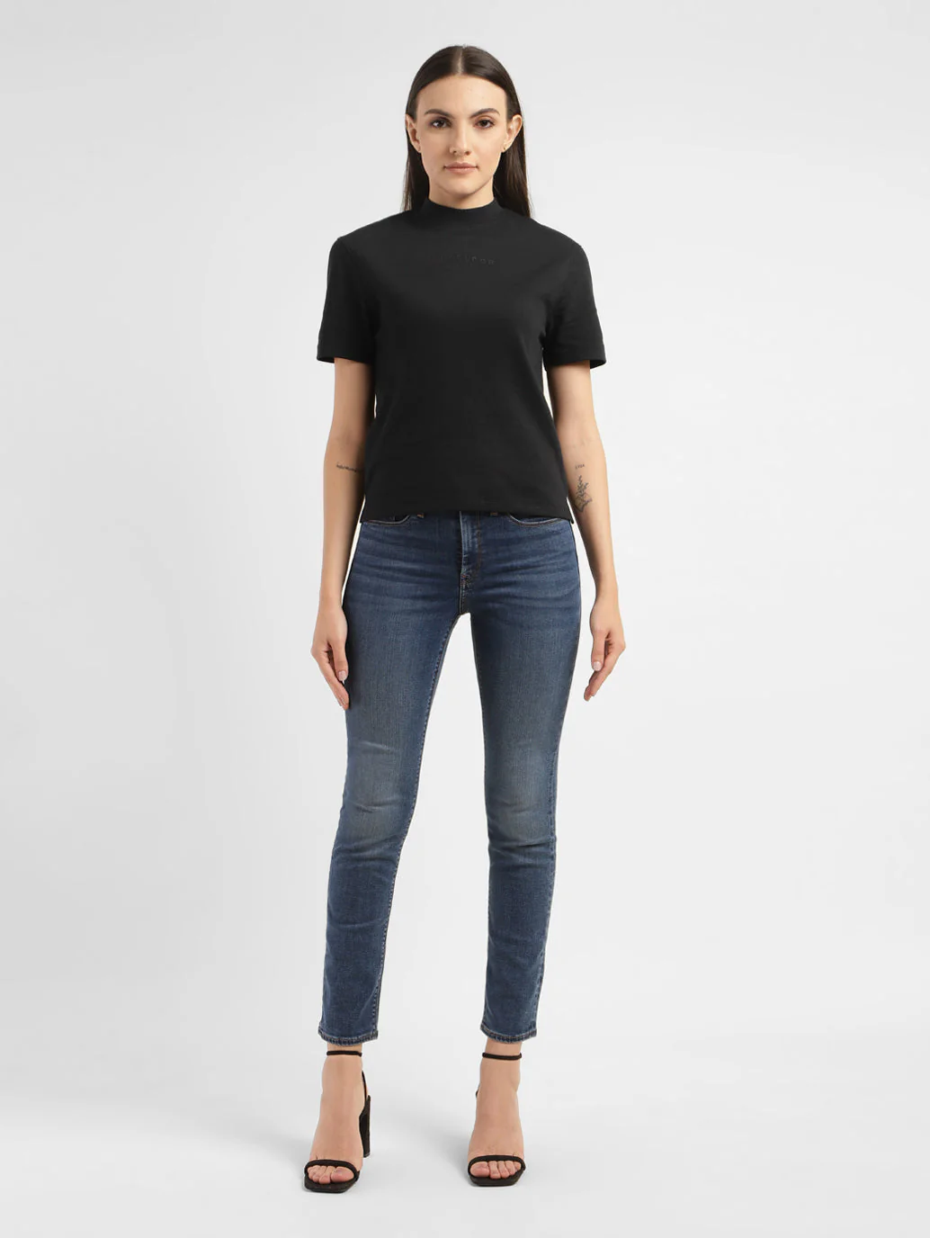 Women's Solid Mock Neck T-shirt - Image 6
