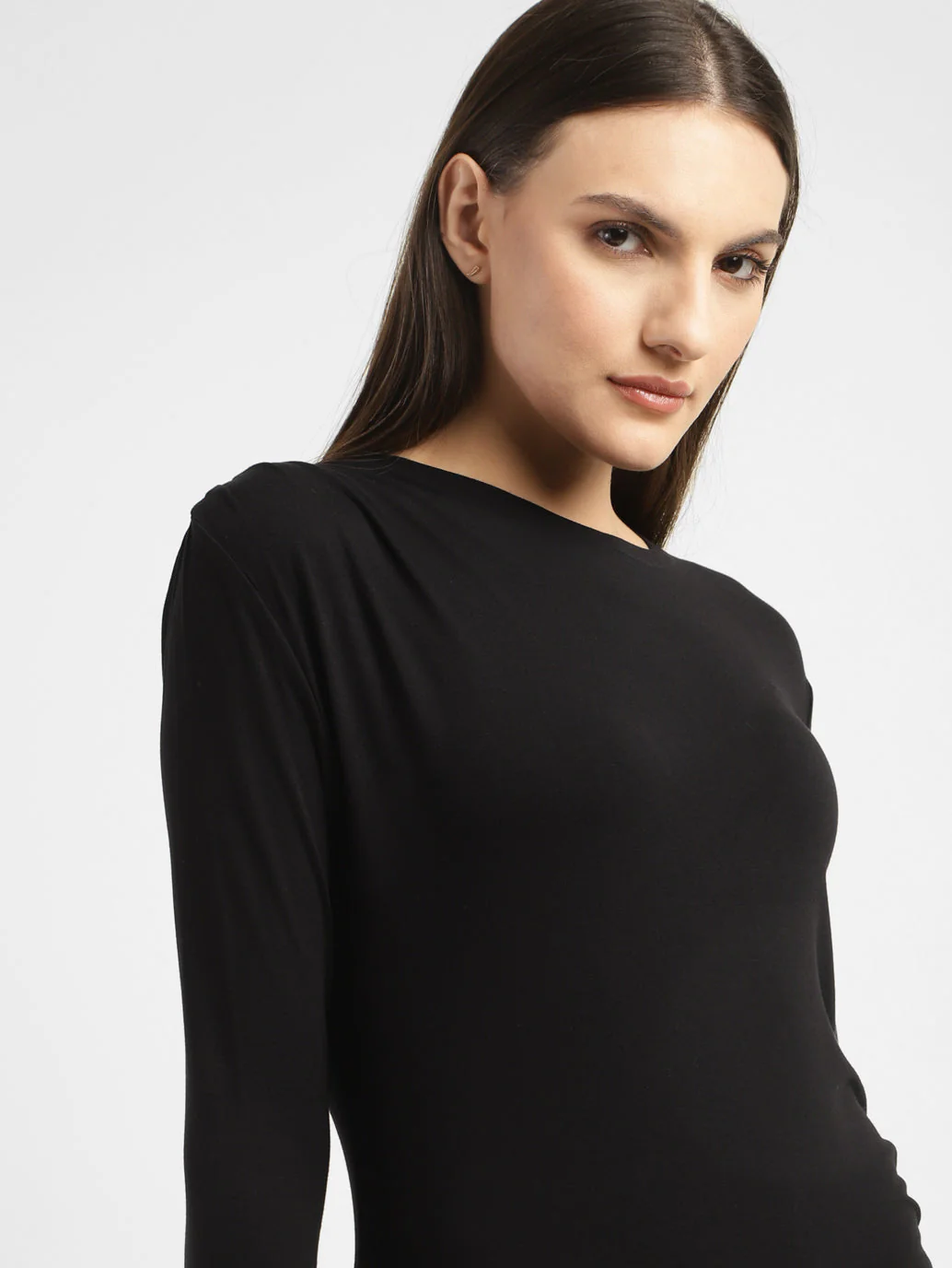 Women's Solid Asymmetrical Neck Top - Image 5