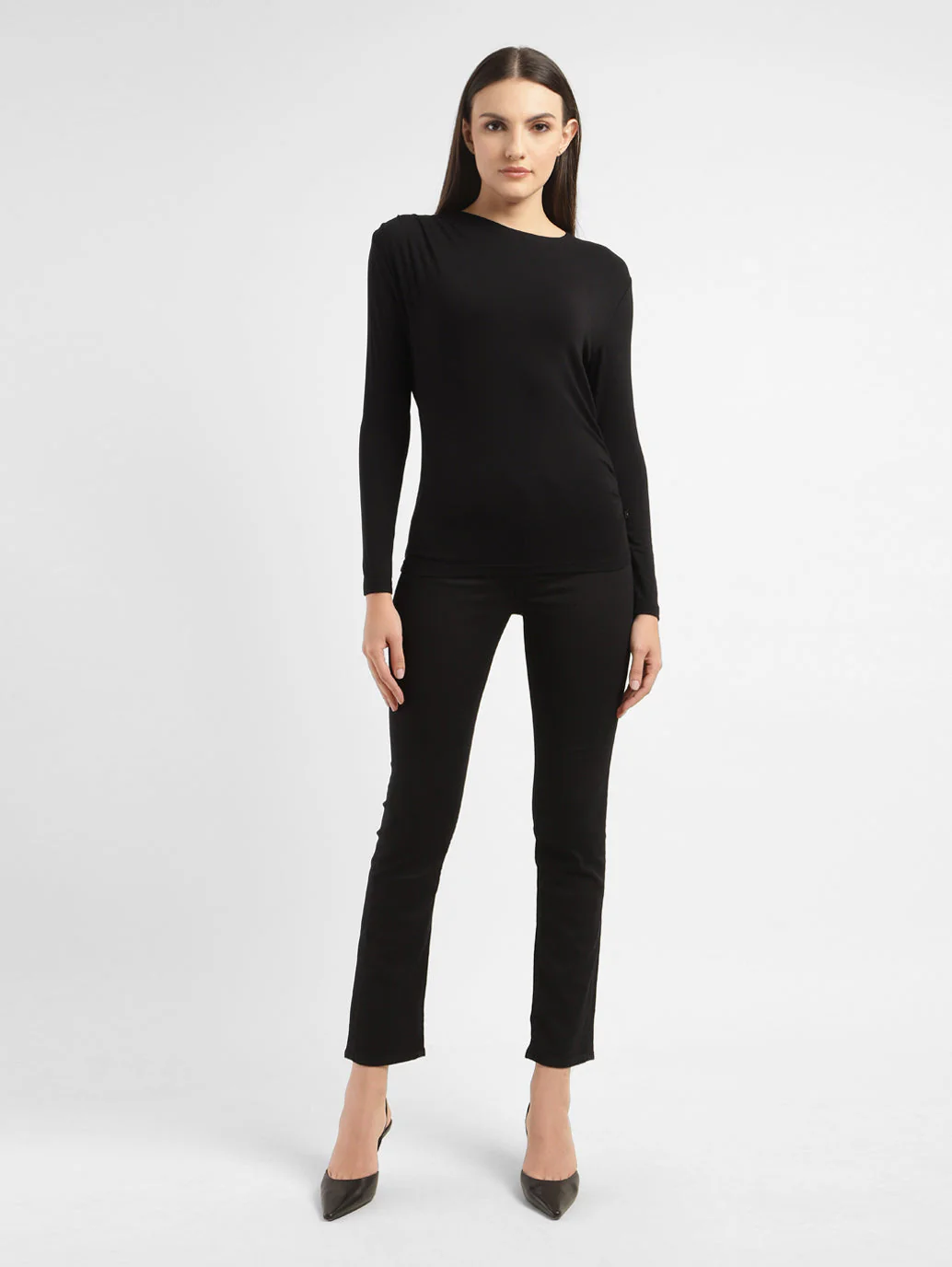Women's Solid Asymmetrical Neck Top - Image 6