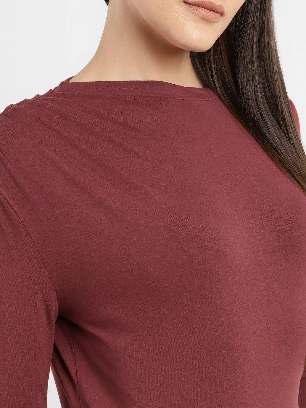 Women's Solid Asymmetrical Neck Top - Image 5