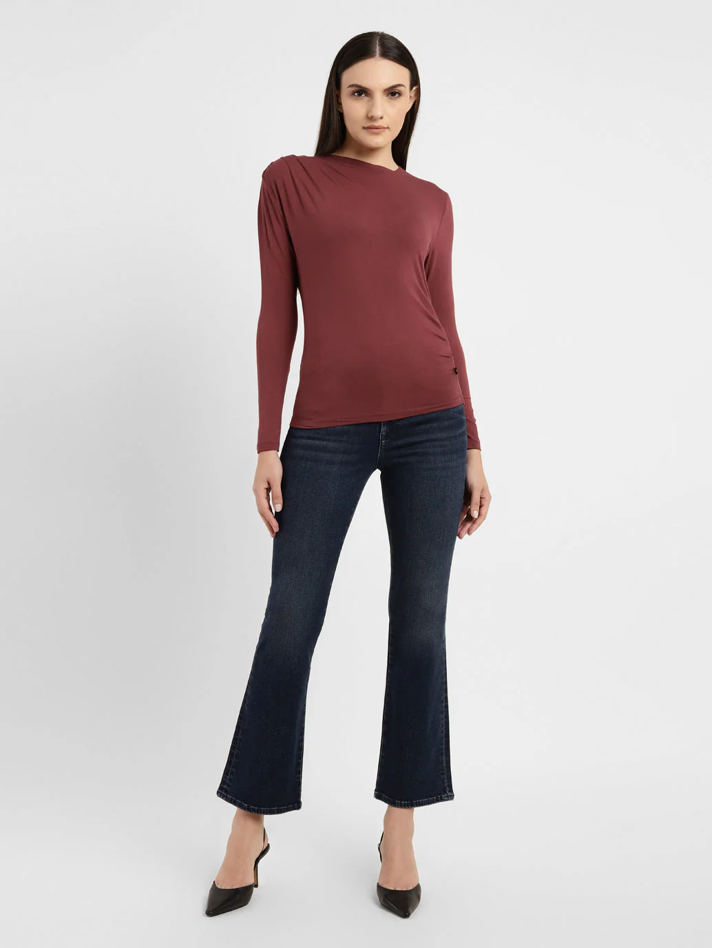 Women's Solid Asymmetrical Neck Top - Image 6