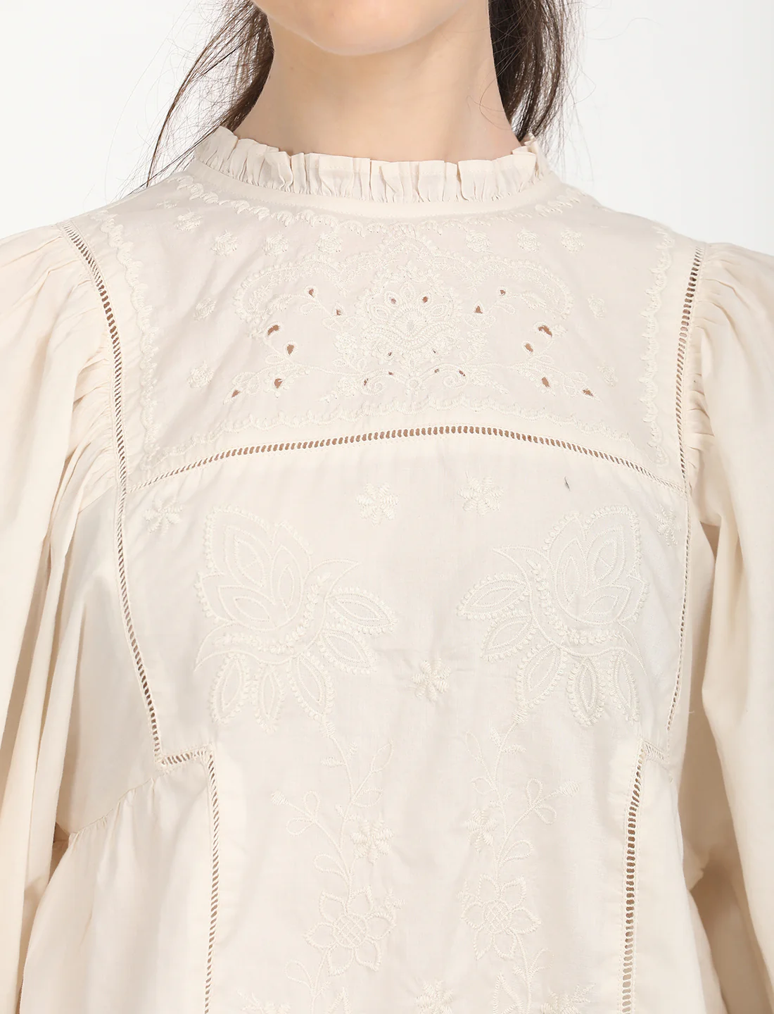 Women's Solid Off-White Top - Image 4