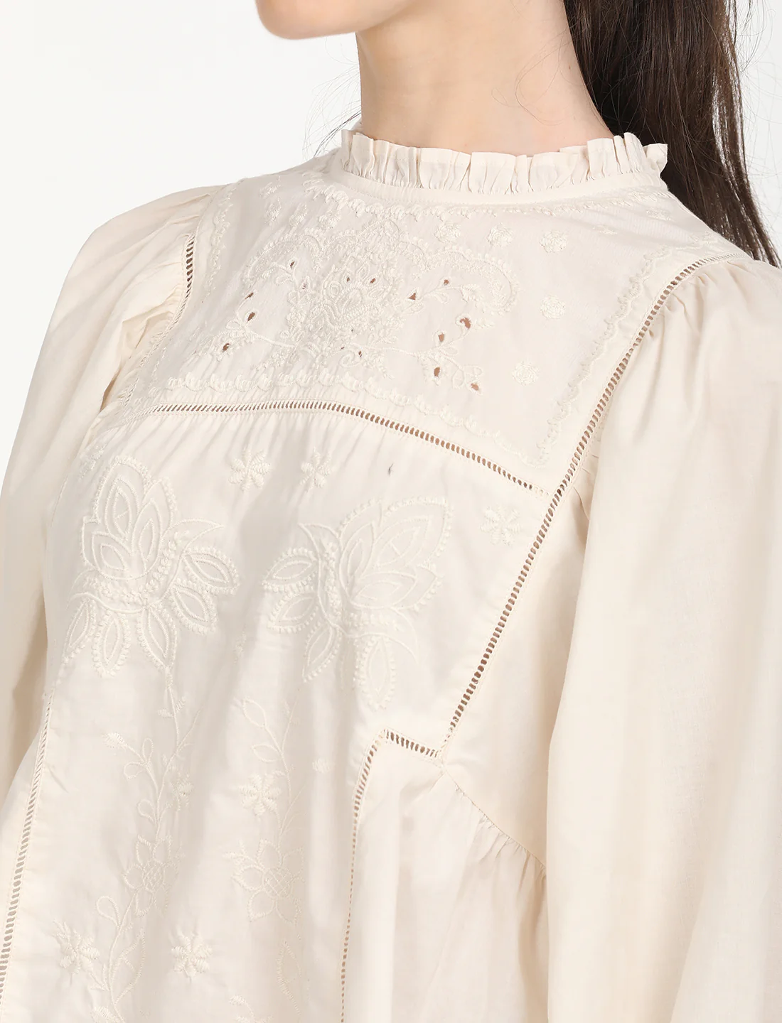Women's Solid Off-White Top - Image 5