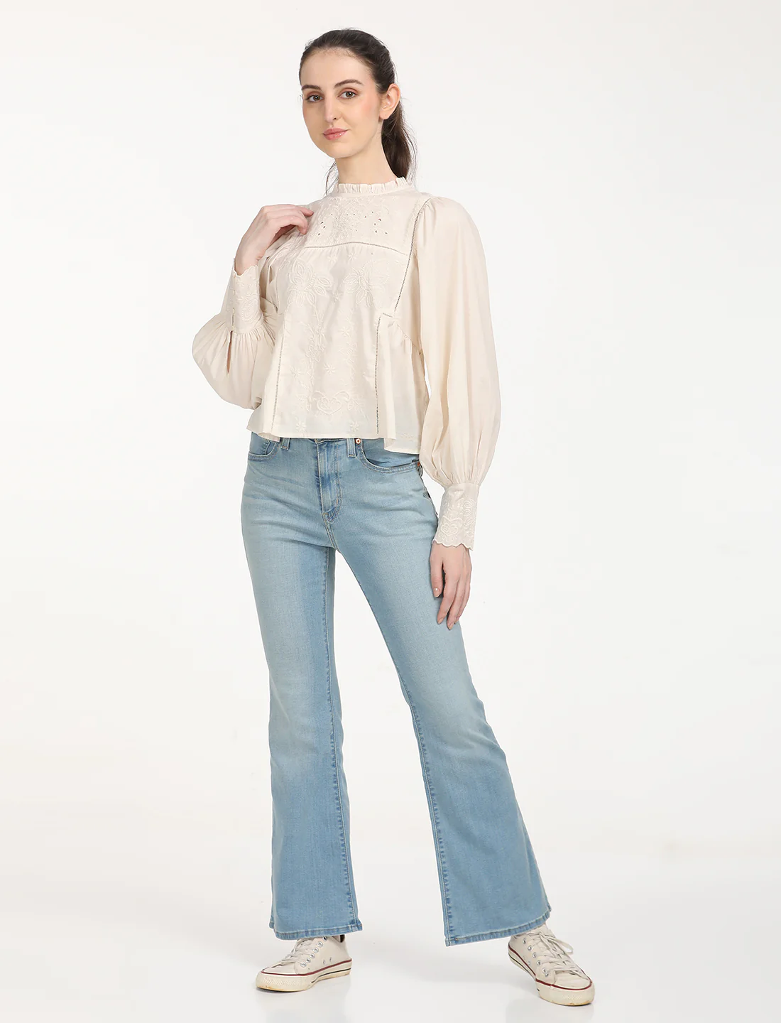 Women's Solid Off-White Top - Image 6